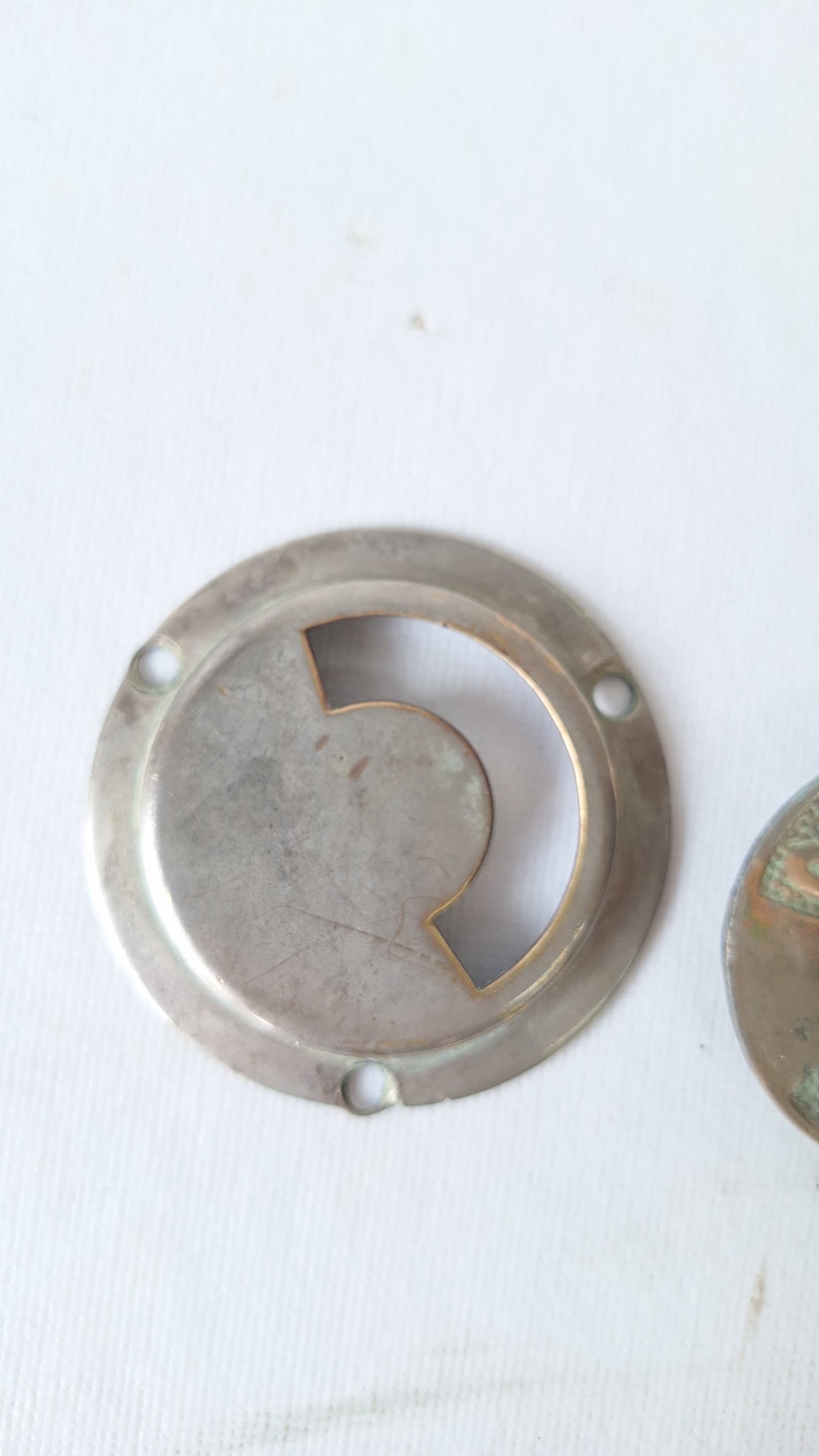 Vintage Occupied Bathroom Door Indicator, Early 1900s Privacy Lock