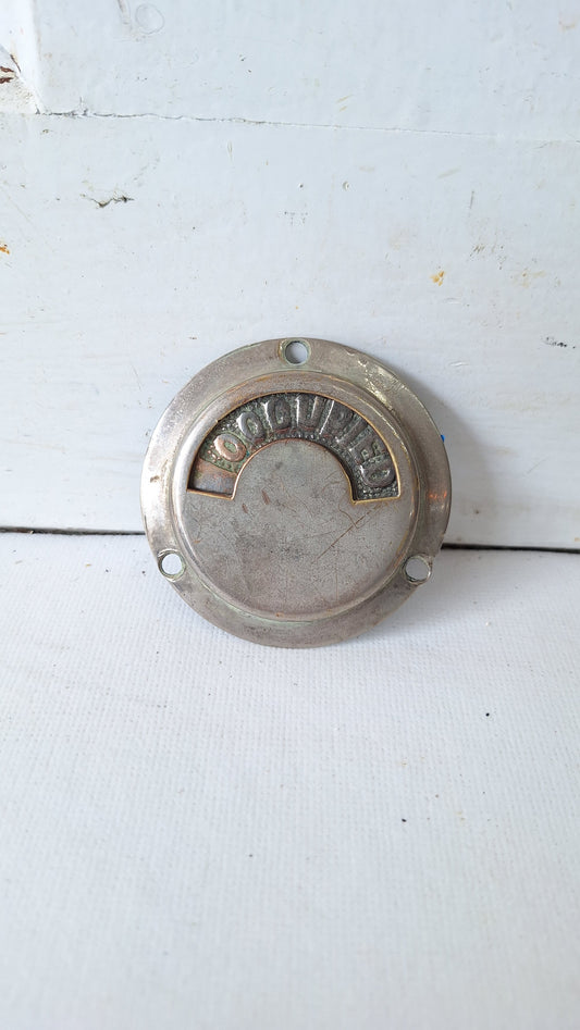 Vintage Occupied Bathroom Door Indicator, Early 1900s Privacy Lock