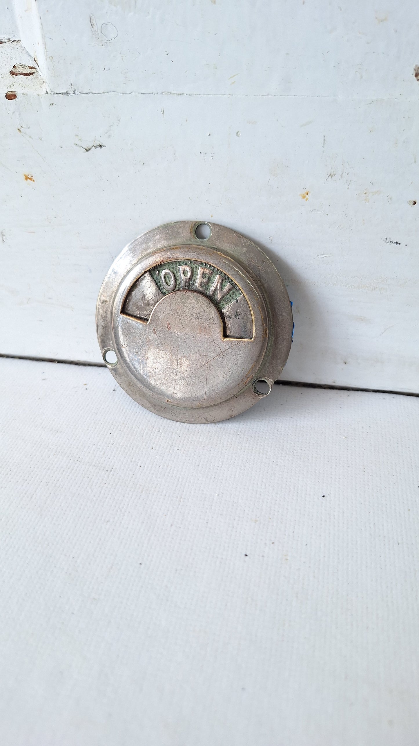 Vintage Occupied Bathroom Door Indicator, Early 1900s Privacy Lock