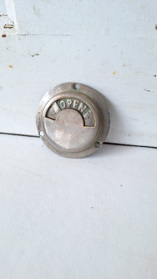 Vintage Occupied Bathroom Door Indicator, Early 1900s Privacy Lock