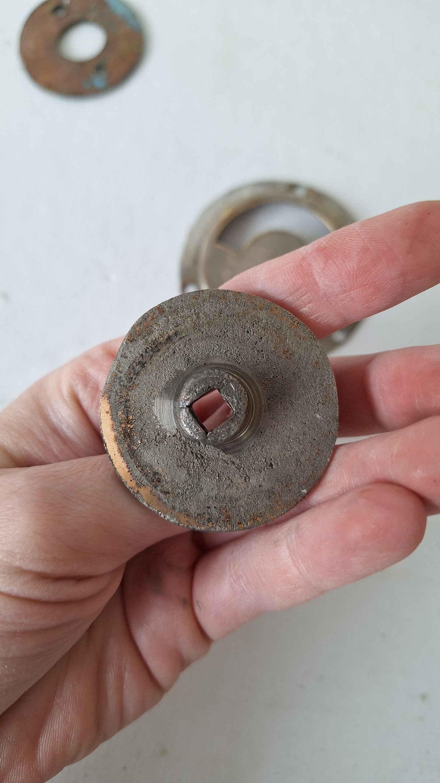 Vintage Occupied Bathroom Door Indicator, Early 1900s Privacy Lock