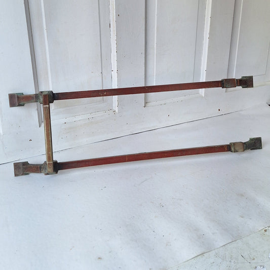 Bronze Commercial Door Pull, Antique Double Push Bar