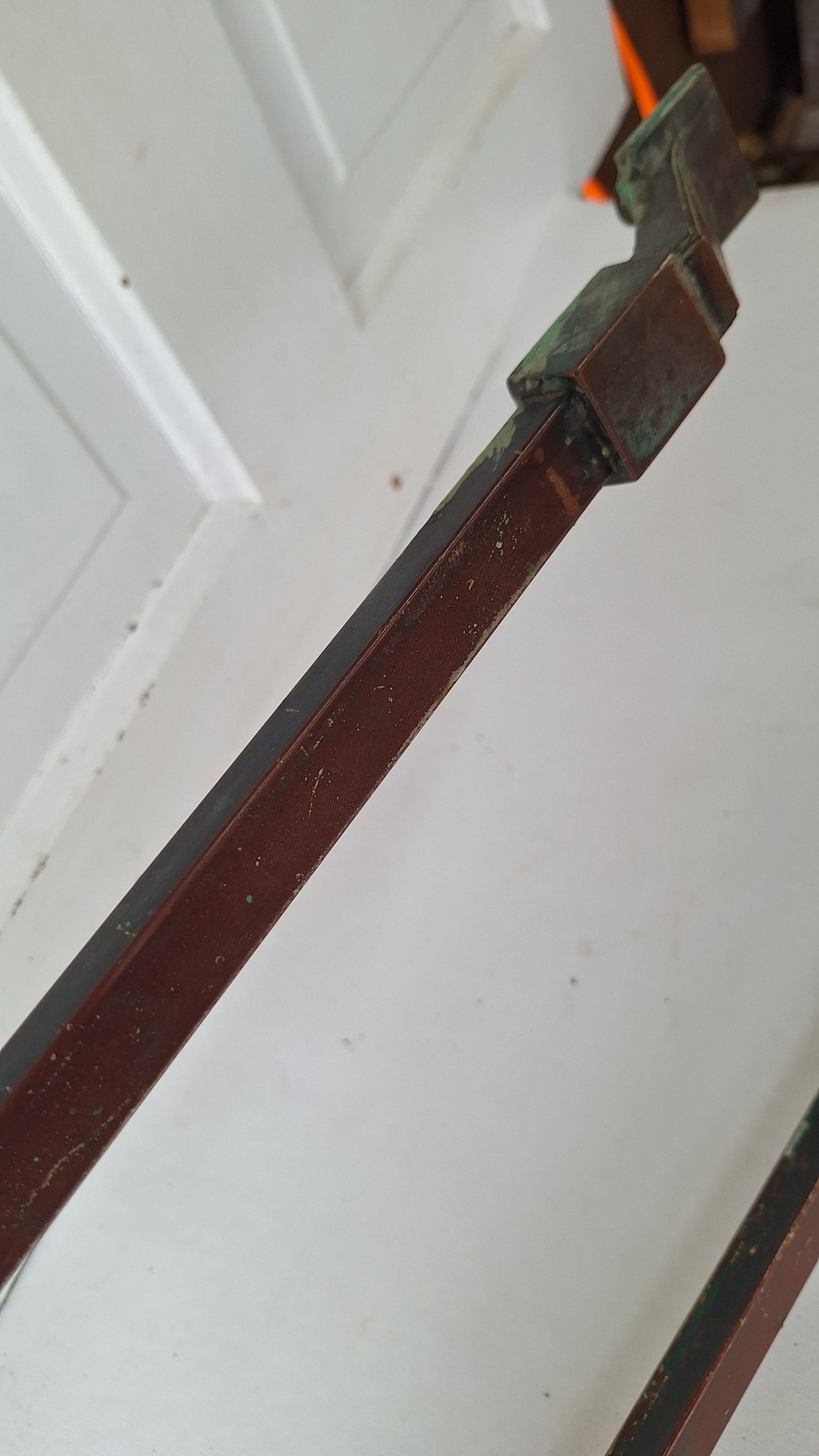 Bronze Commercial Door Pull, Antique Double Push Bar