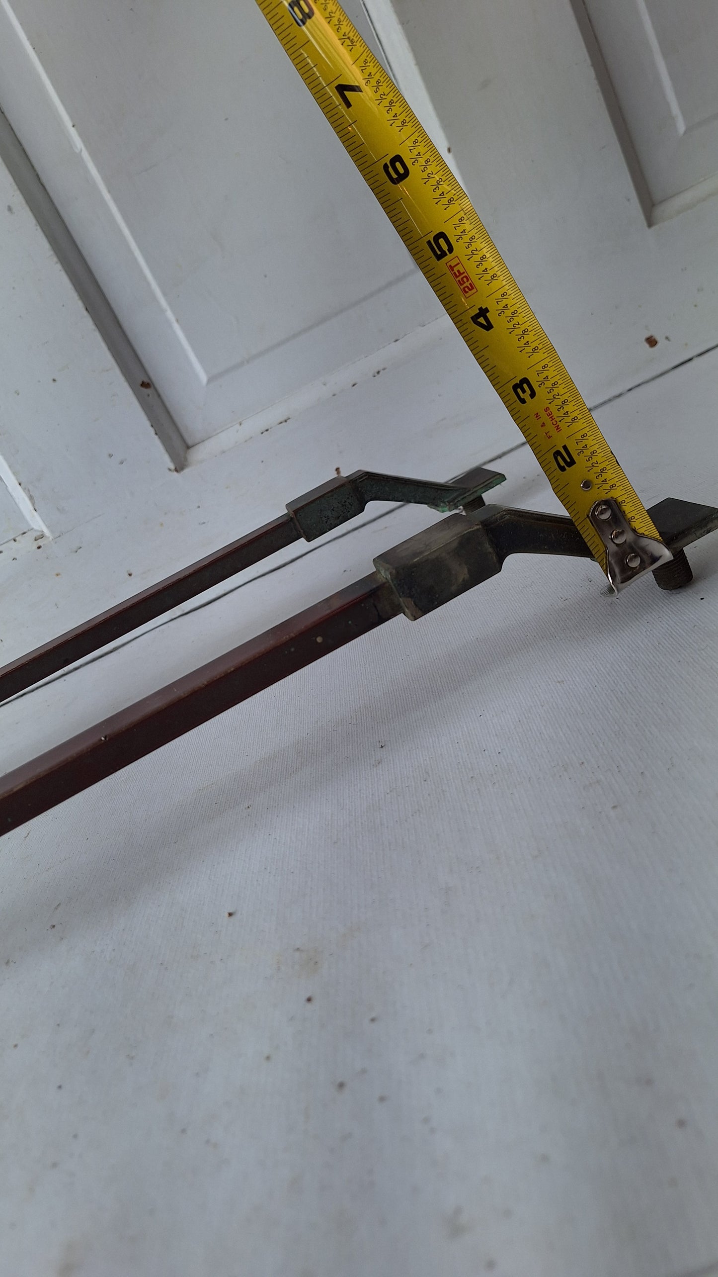 Bronze Commercial Door Pull, Antique Double Push Bar