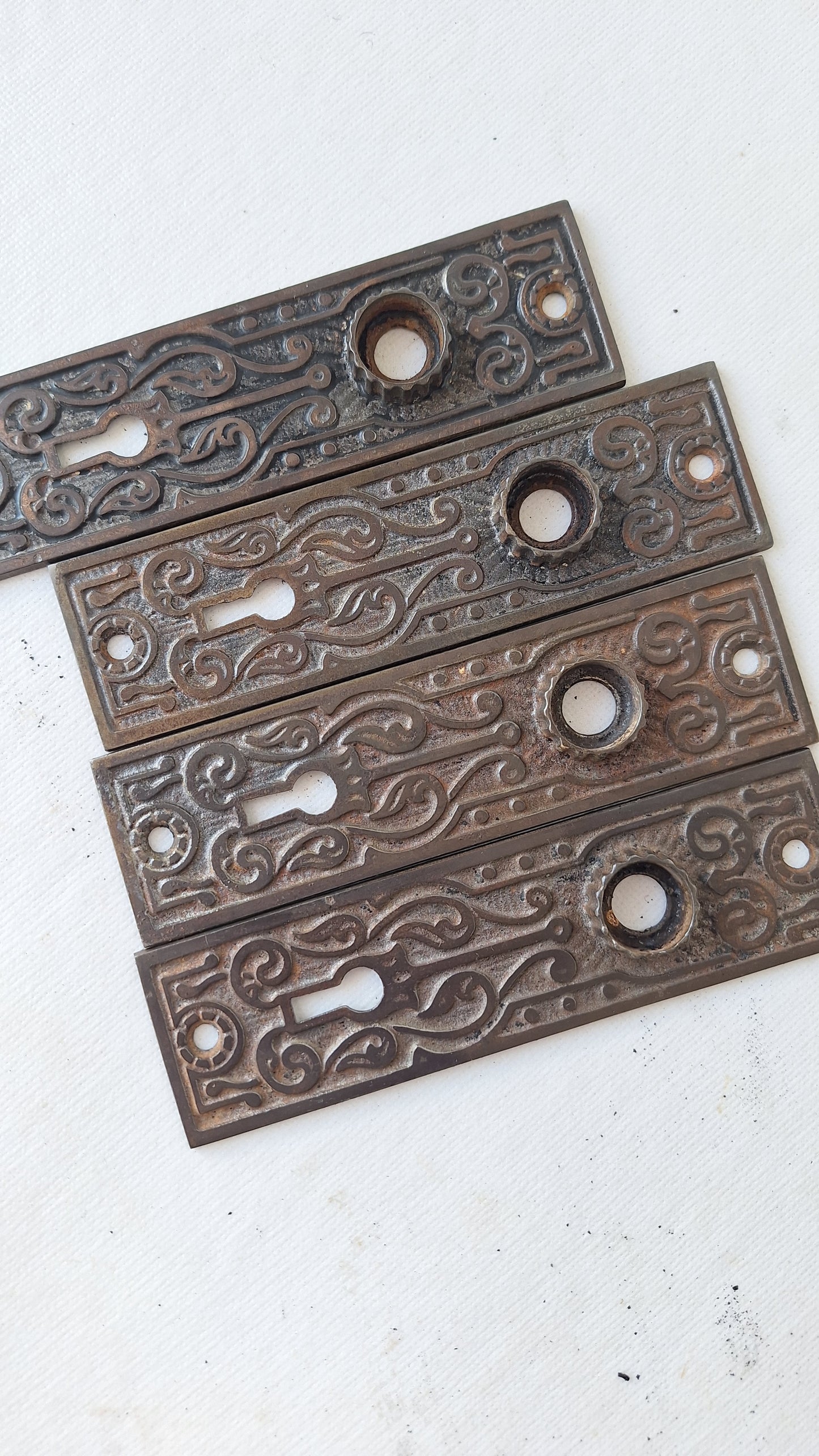 Black Porcelain Knob & Iron Plate, Ceramic Doorknobs and Backplates Eastlake Design