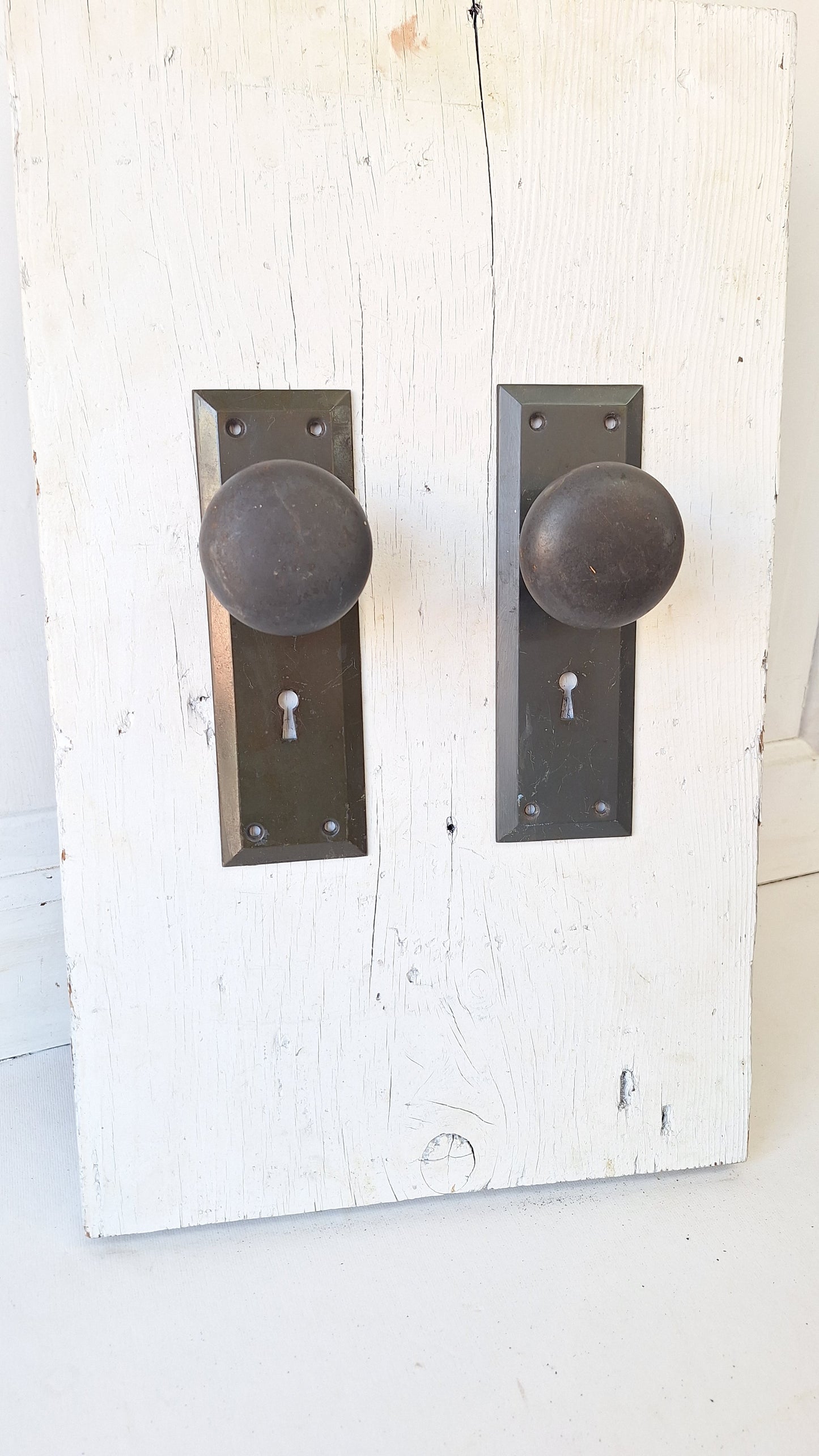 Matte Black Hardware, Deco Door Plates and Doorknob Set