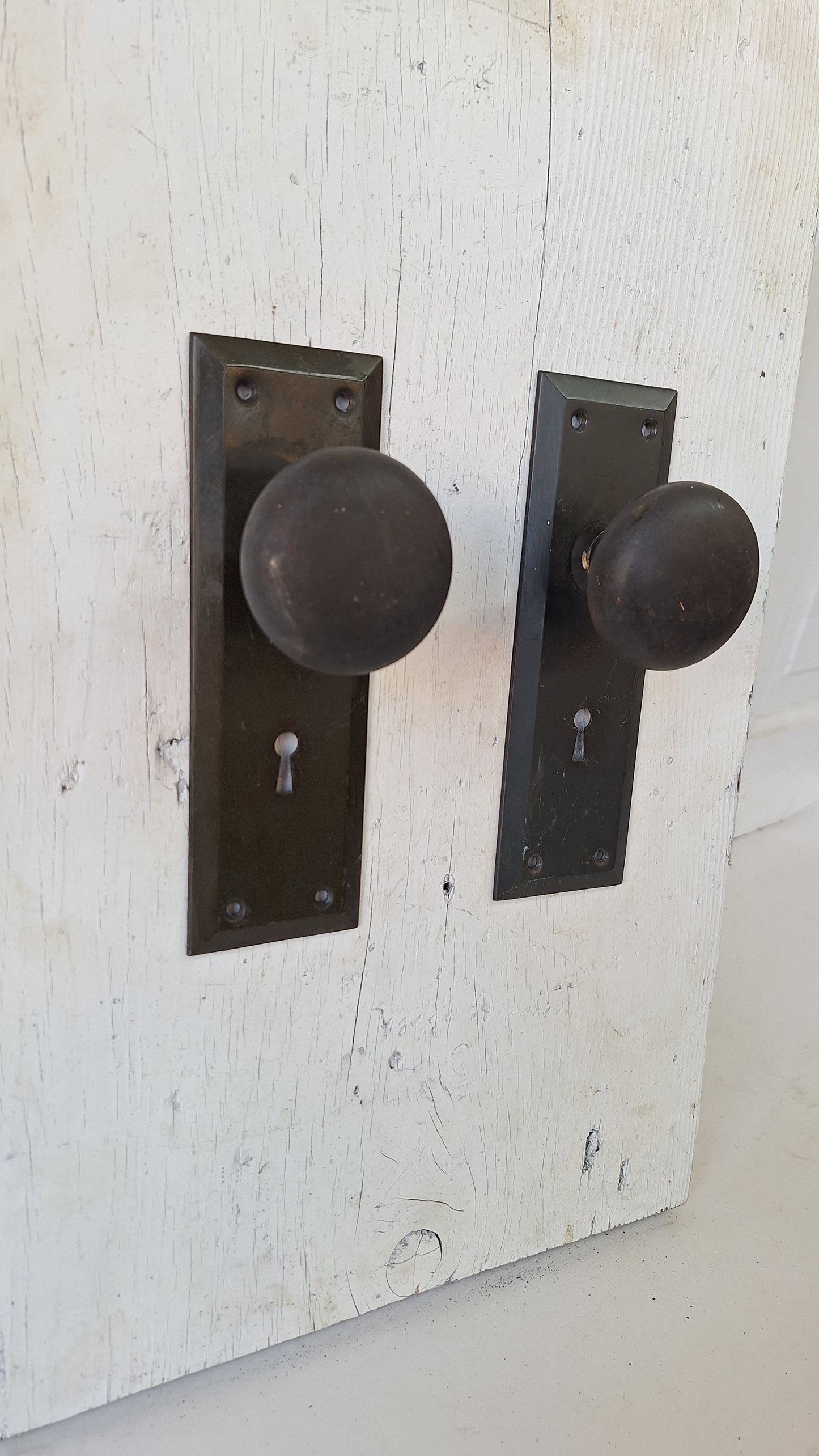 Matte Black Hardware, Deco Door Plates and Doorknob Set
