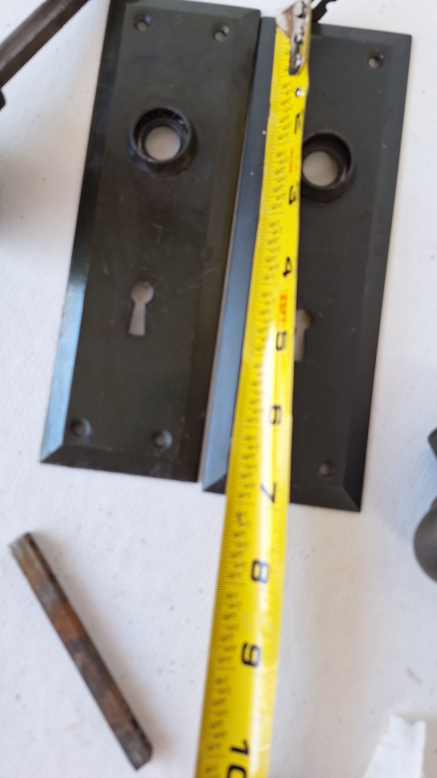 Matte Black Hardware, Deco Door Plates and Doorknob Set