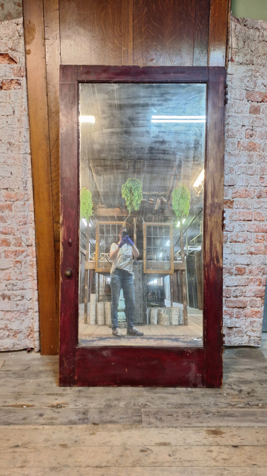 46" Vintage Mirror Door, Mirrored Extra Wide Antique Door