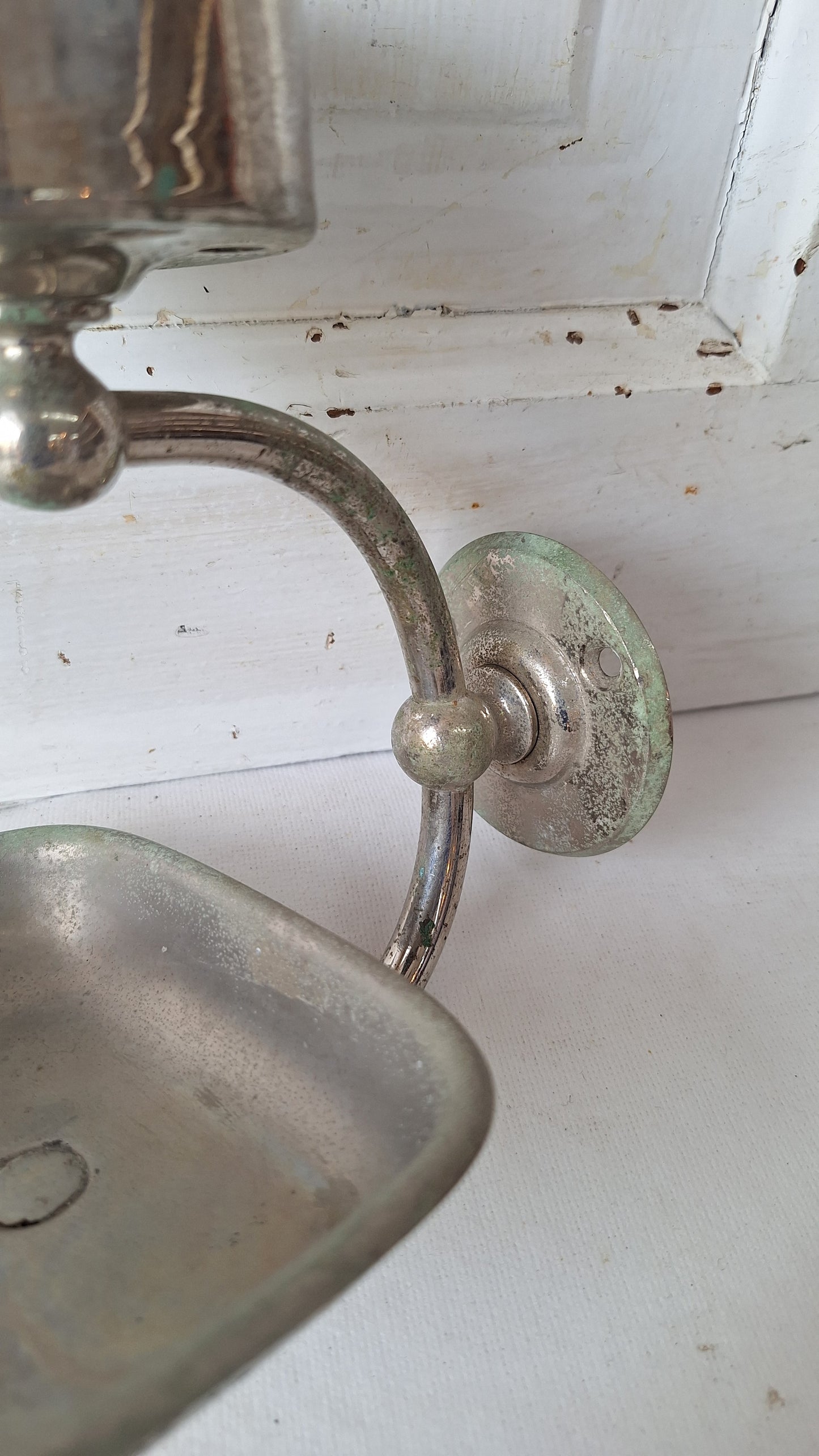 Vintage Chrome Soap and Cup Holder, Antique Soap Dish Wall Rack