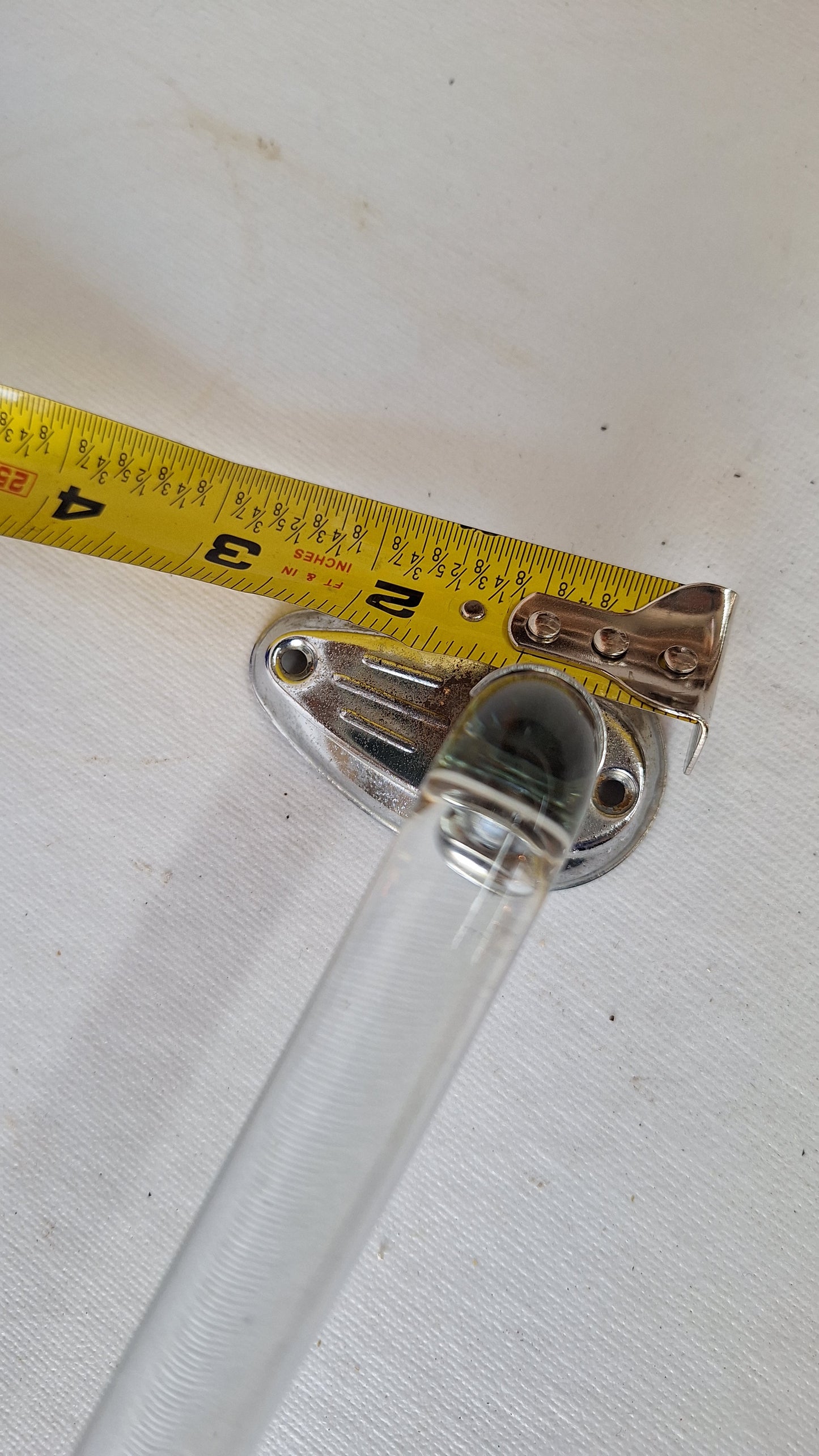 19" Curved Vintage Glass and Chrome Towel Bar