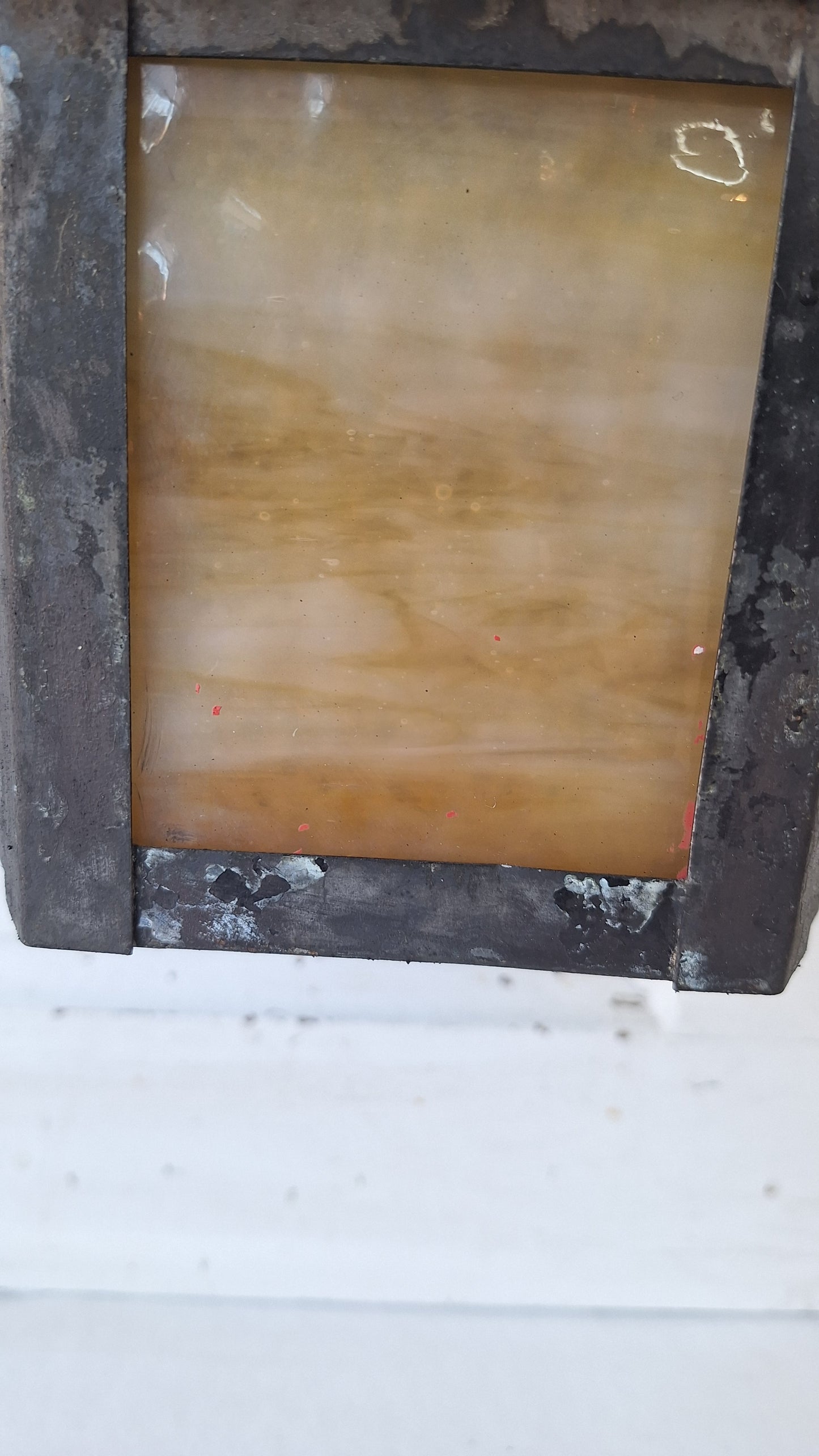 Vintage Craftsman Slag Glass Wall Sconce, Exterior Light