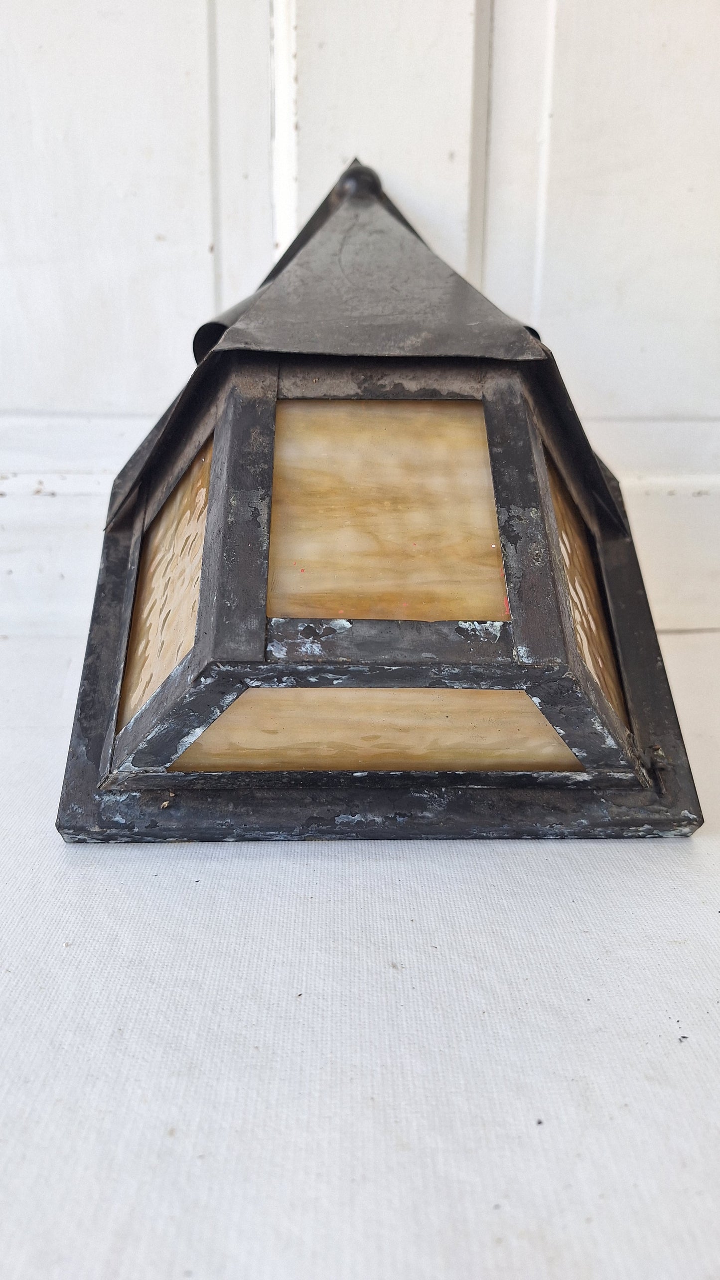 Vintage Craftsman Slag Glass Wall Sconce, Exterior Light
