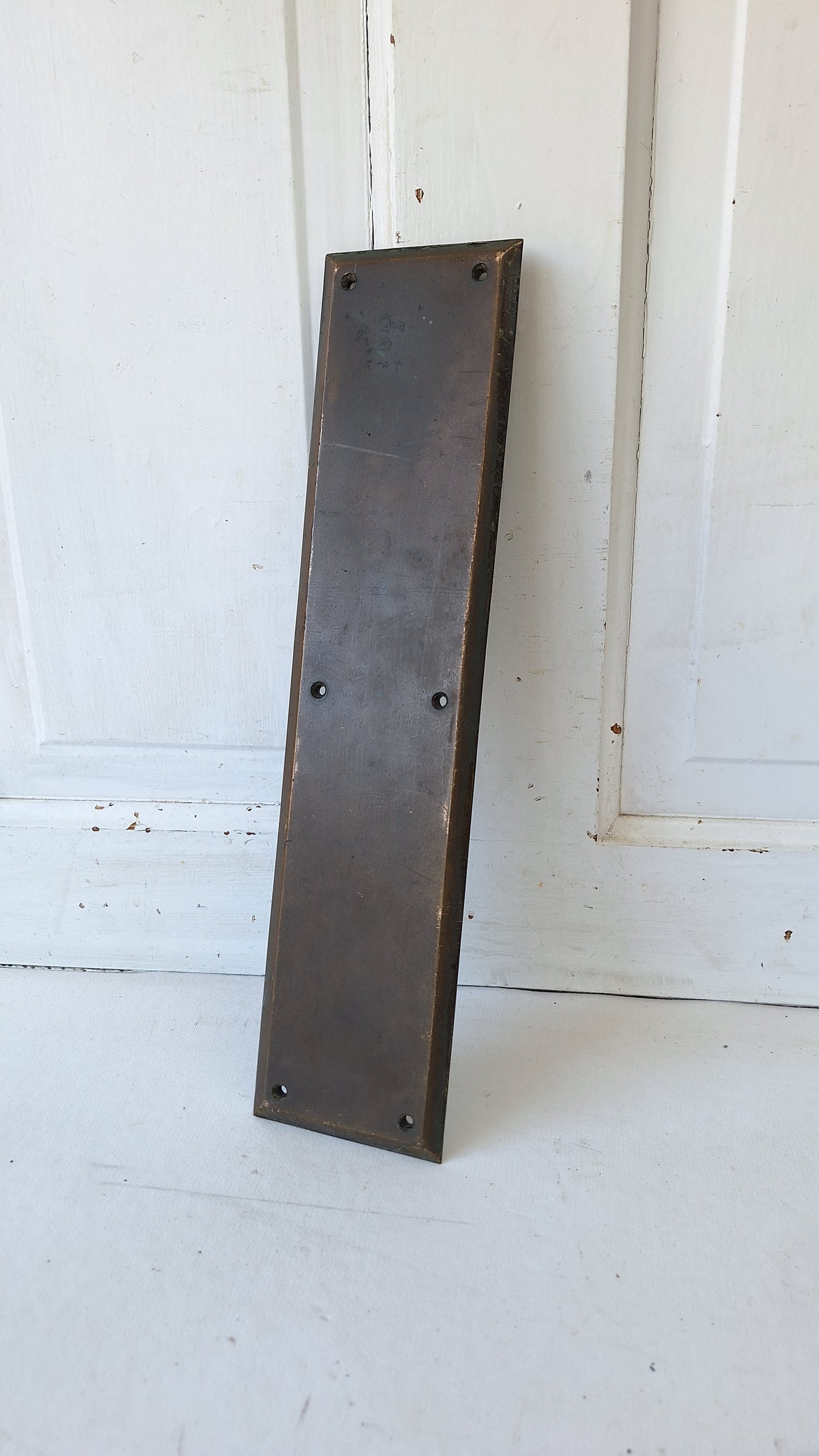 15 x 3 Vintage Door Bronze Push Plate, Vintage Door Push Plate Hardware