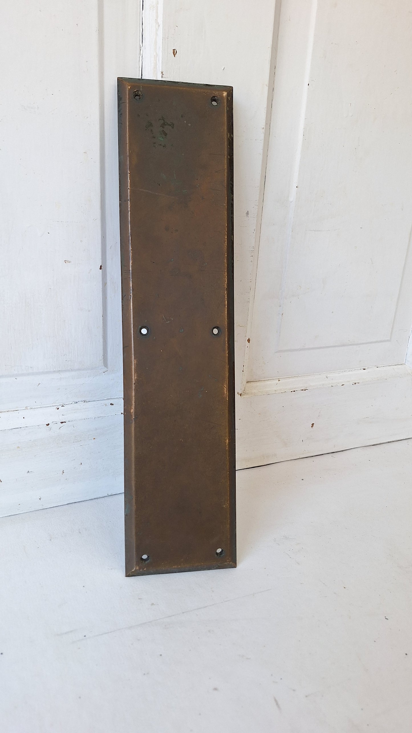 15 x 3 Vintage Door Bronze Push Plate, Vintage Door Push Plate Hardware