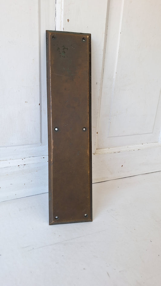 15 x 3 Vintage Door Bronze Push Plate, Vintage Door Push Plate Hardware