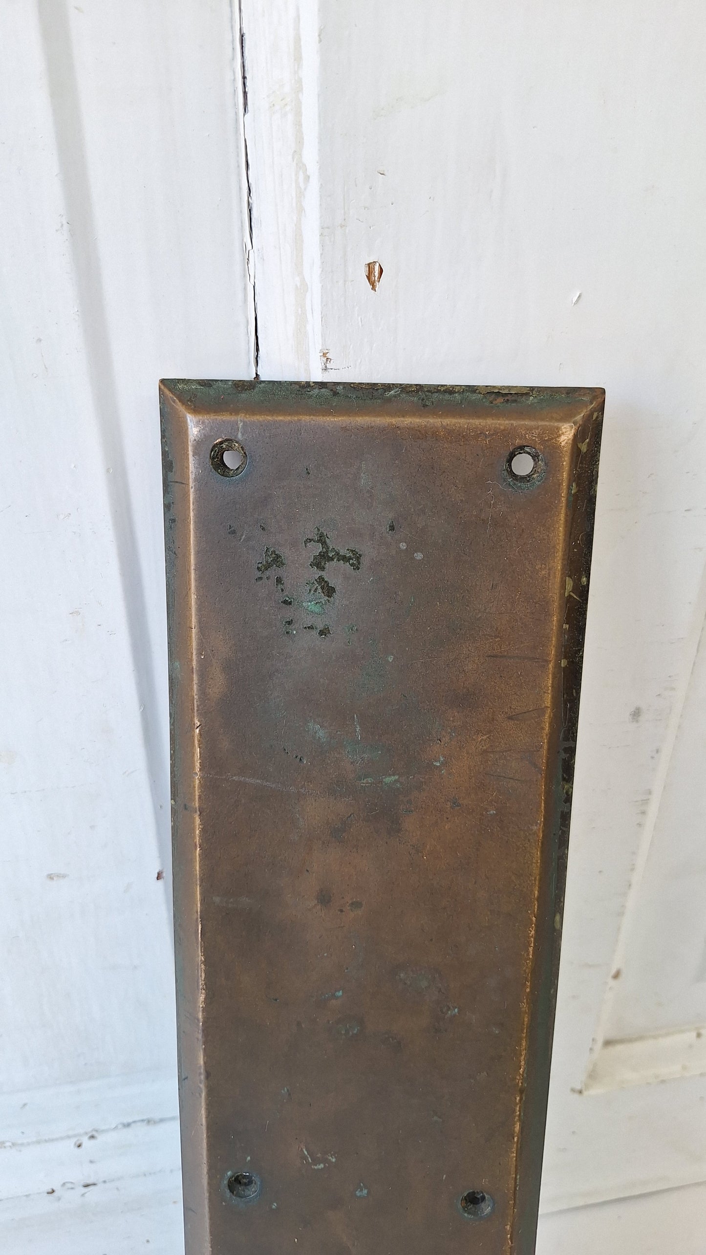 15 x 3 Vintage Door Bronze Push Plate, Vintage Door Push Plate Hardware