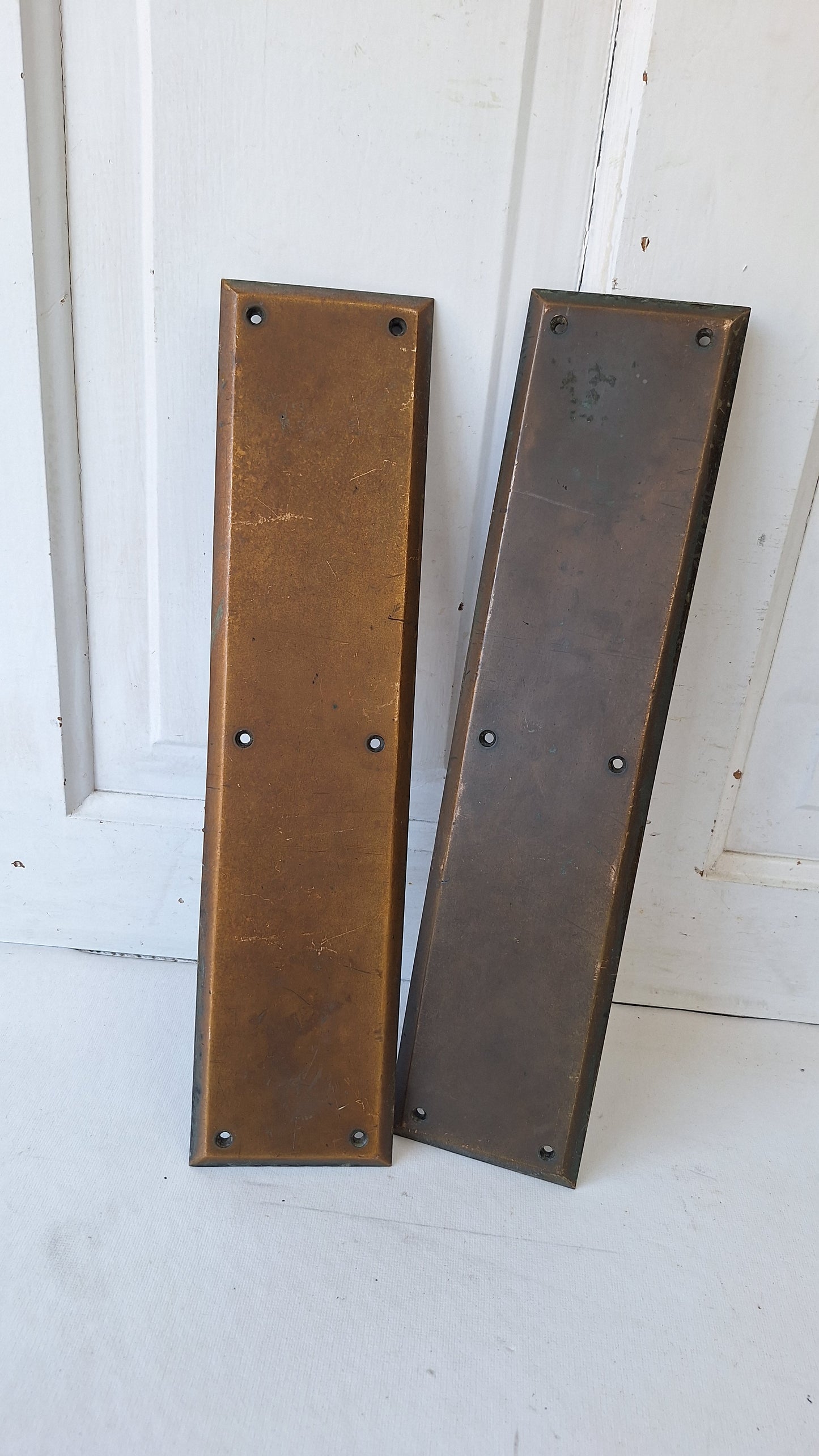 15 x 3 Vintage Door Bronze Push Plate, Vintage Door Push Plate Hardware
