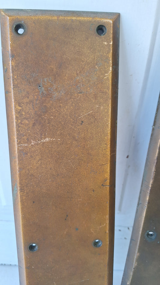 15 x 3 Vintage Door Bronze Push Plate, Vintage Door Push Plate Hardware