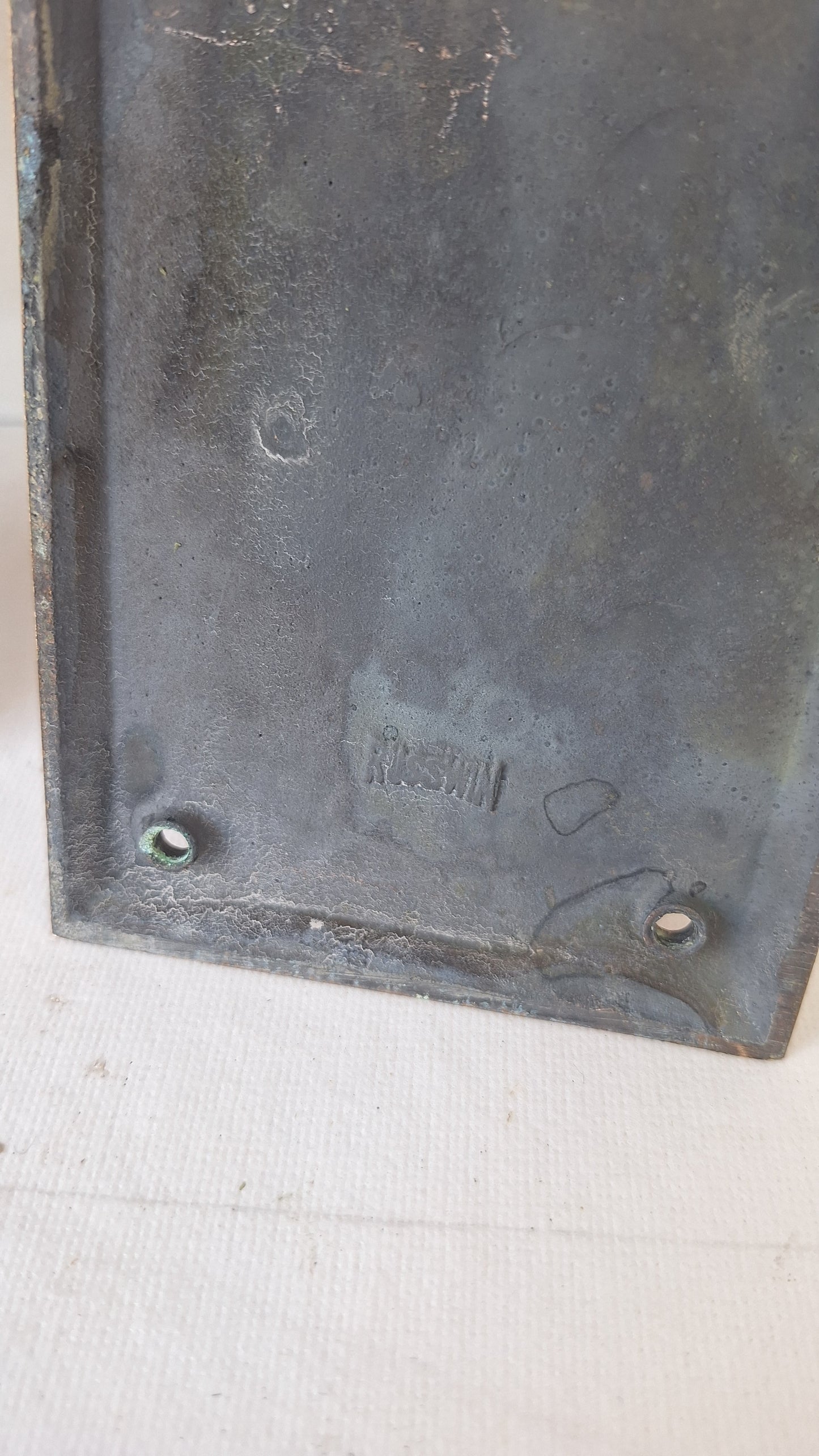 Russwin Push Plate Set for Swinging Doors, Cast Iron Vintage Push Plates