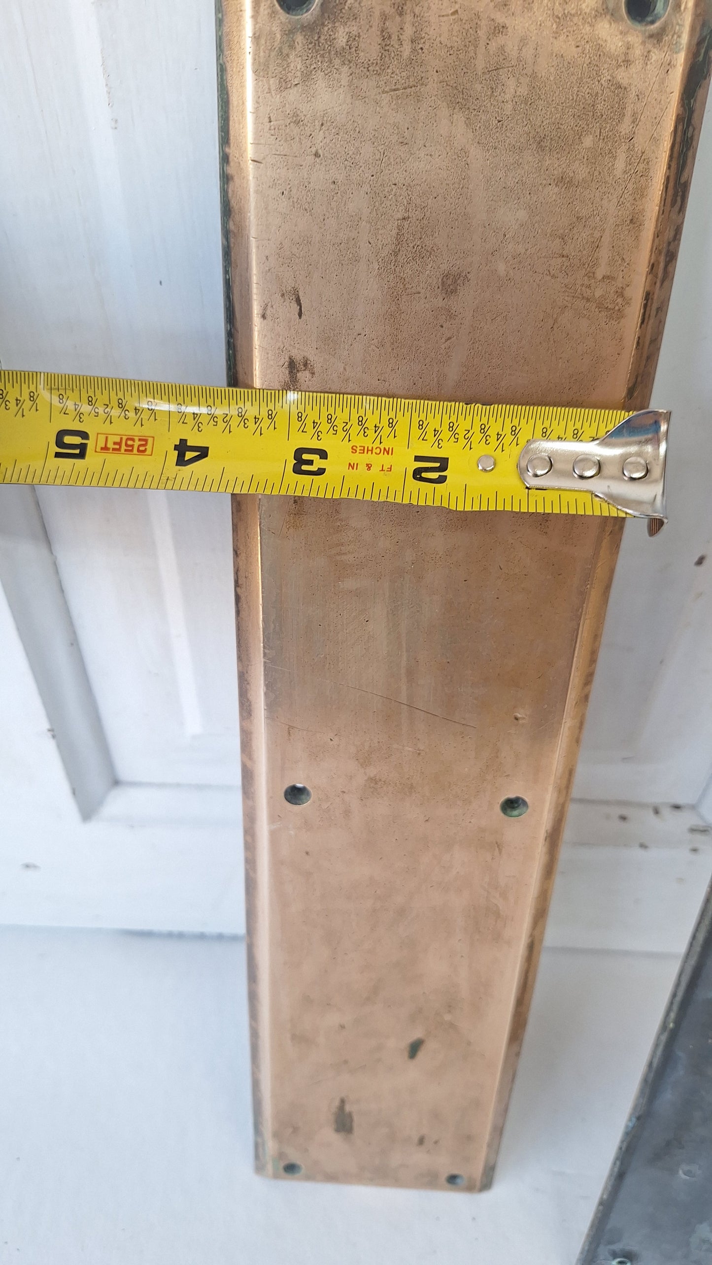 Russwin Push Plate Set for Swinging Doors, Cast Iron Vintage Push Plates