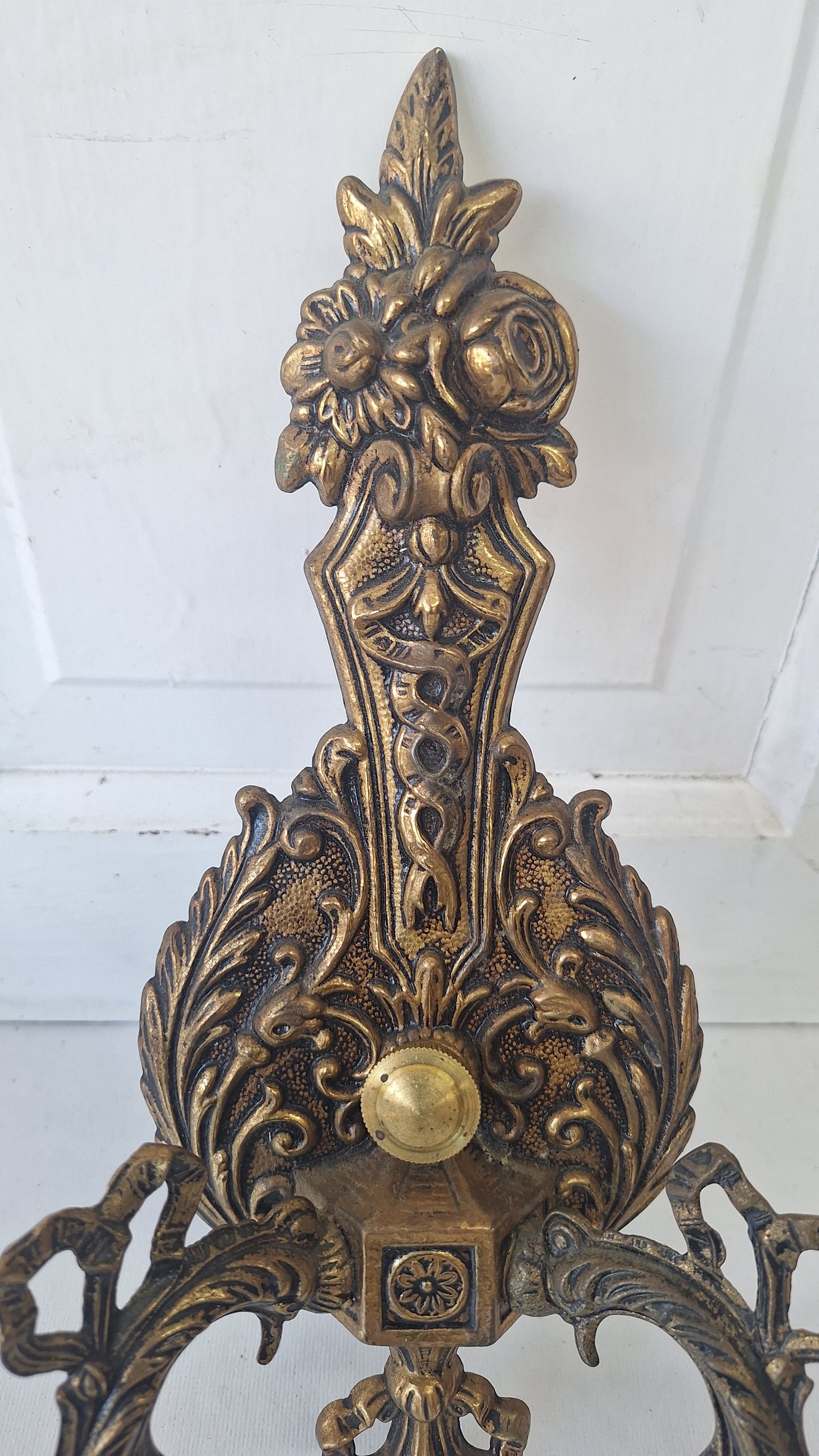 Two Mid Century Brass Sconces, MCM Candle Wall Lights