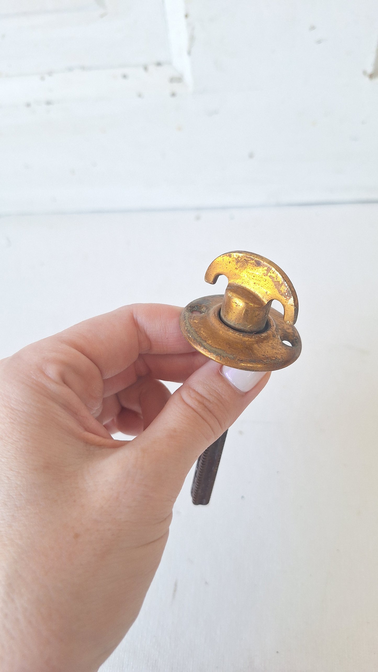 Antique Brass Closet Lever Handle with Spindle