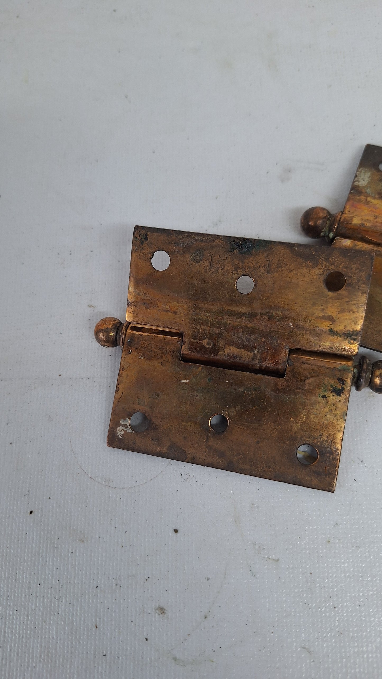 Three 2 1/2" Bronze Plated Hinges, Vintage Set of Brass Door Hinges