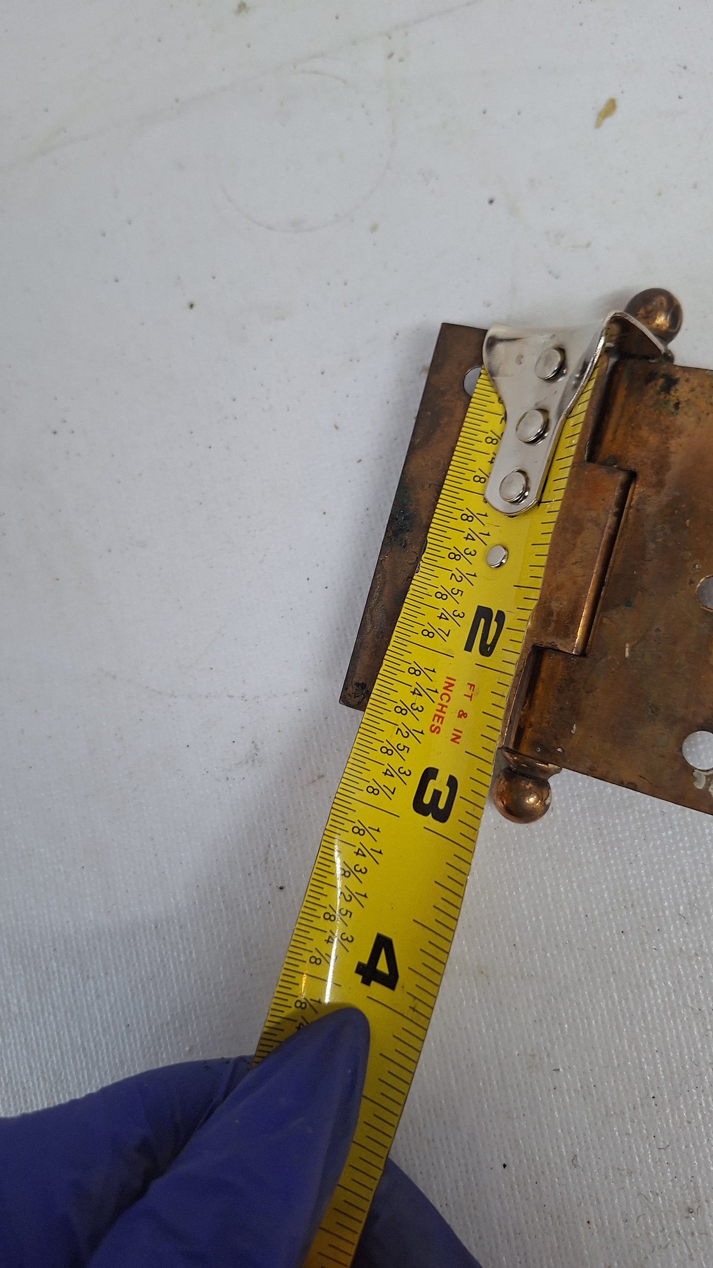 Three 2 1/2" Bronze Plated Hinges, Vintage Set of Brass Door Hinges