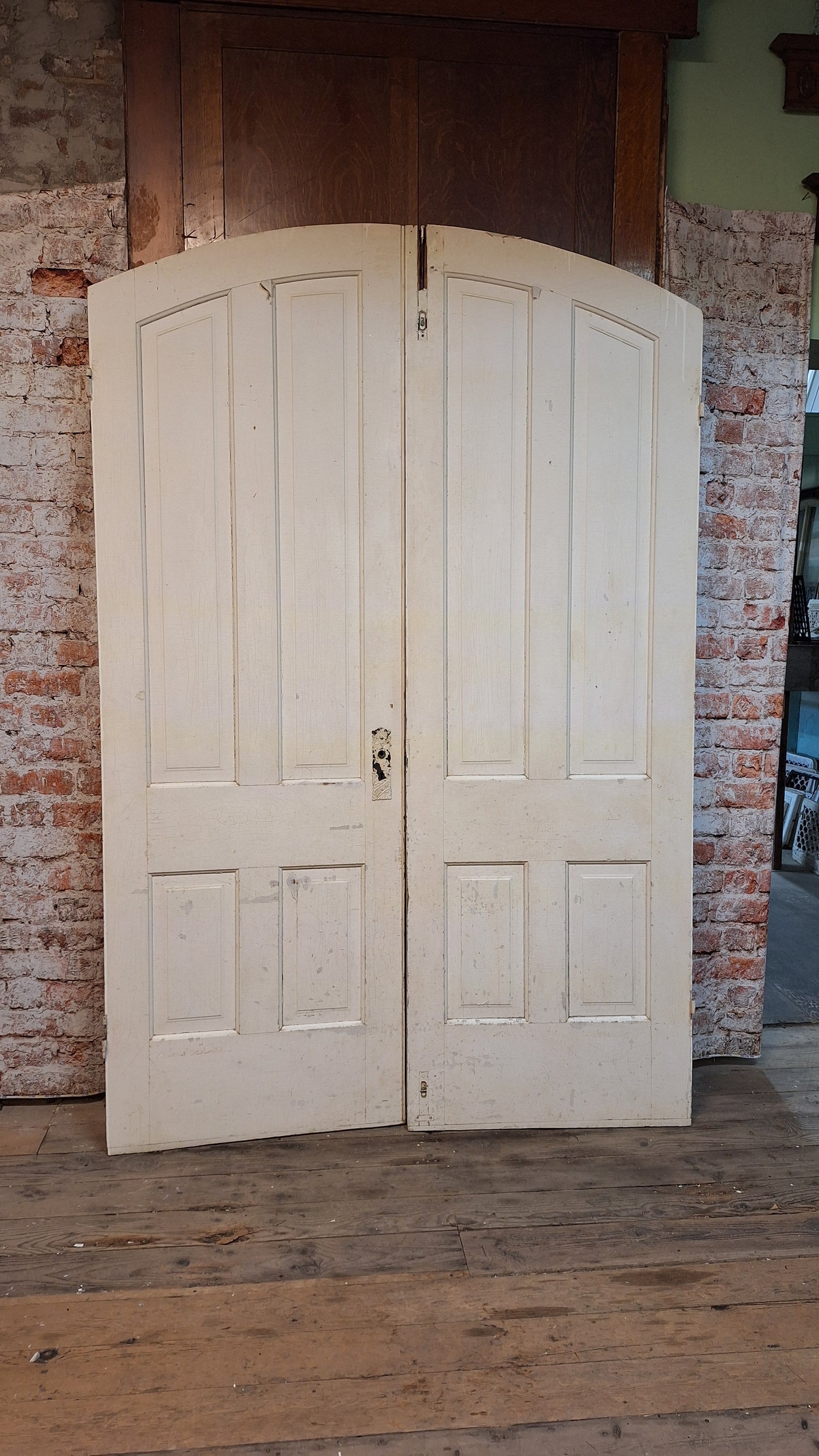 Arched Top Antique Door Set, Pair of Rounded Top Double Doors