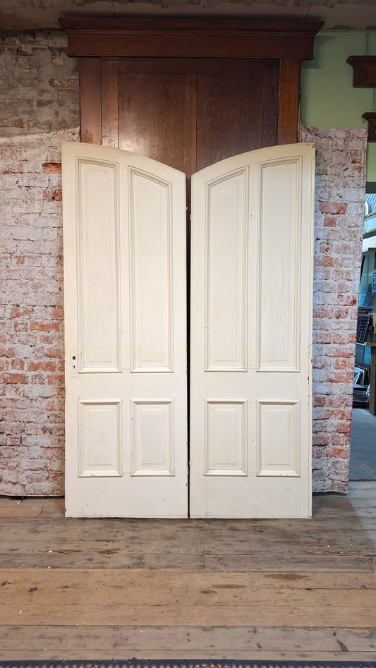 Arched Top Antique Door Set, Pair of Rounded Top Double Doors