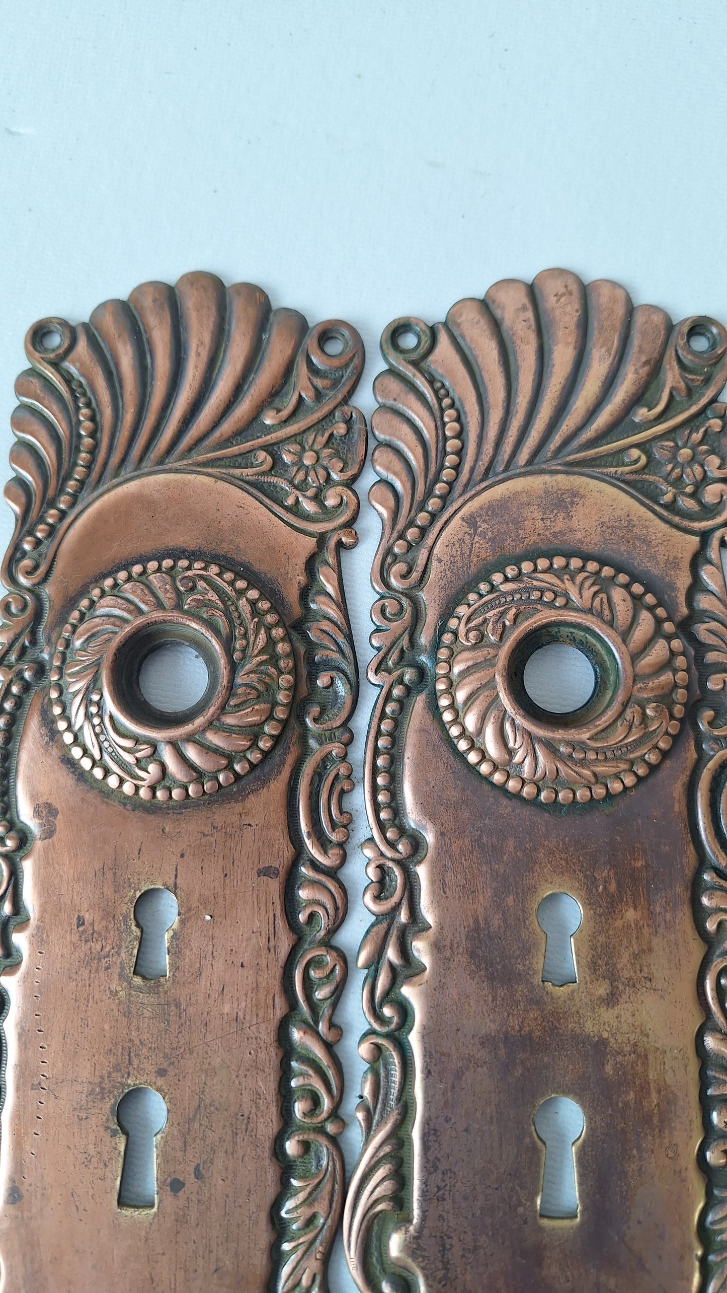 Large Front Door Roanoke Backplate with Swinging Keyhole Cover 040702