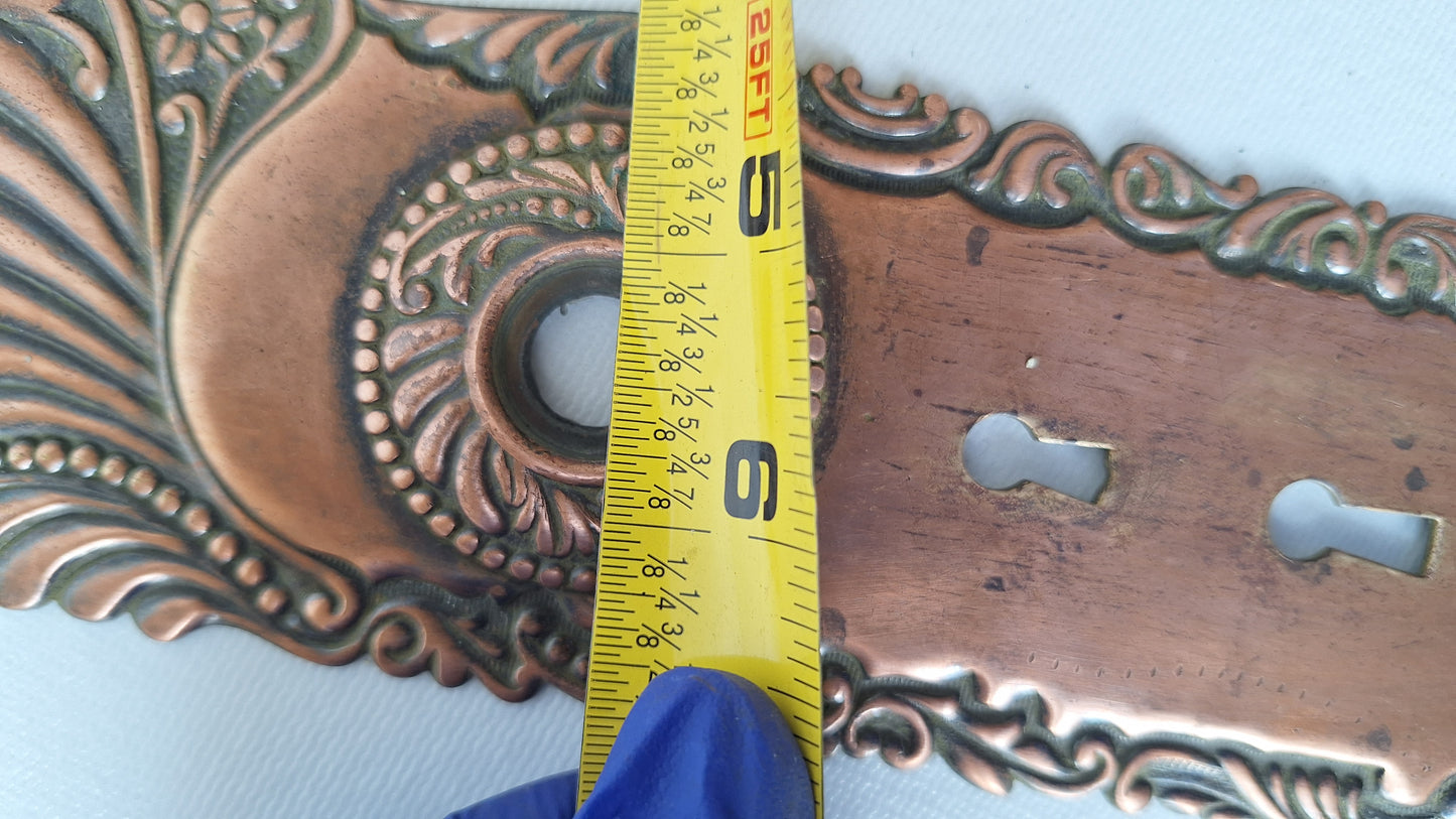 Large Front Door Roanoke Backplate with Swinging Keyhole Cover 040702