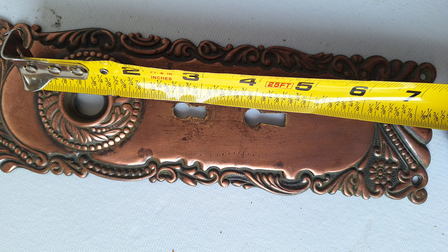 Large Front Door Roanoke Backplate with Swinging Keyhole Cover 040702