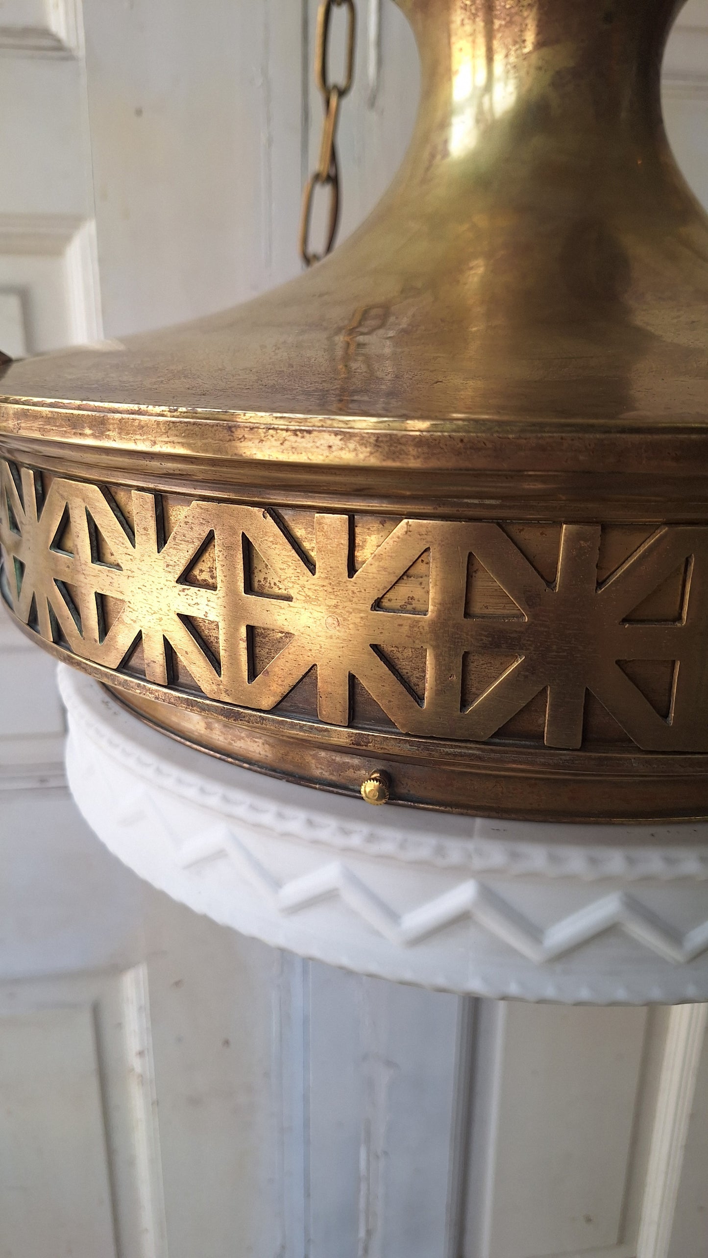 Victorian Molded Glass Bowl Chandelier: Frosted White Hanging Light