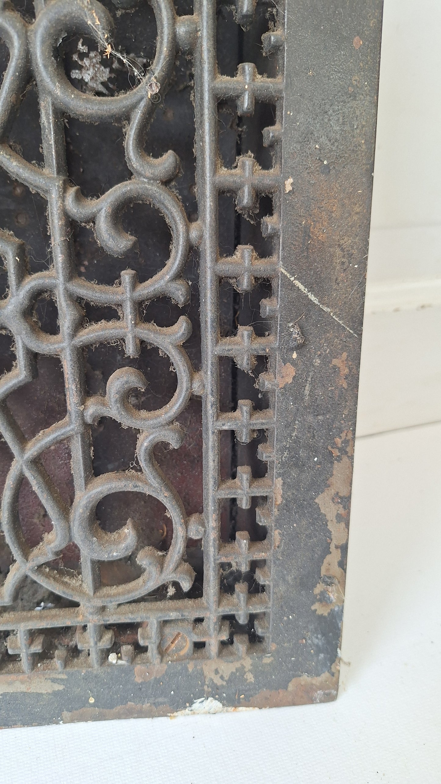 10 x 12 Ornate Cast Iron Vent Grate Cover, Working Vent Cover with Dampers