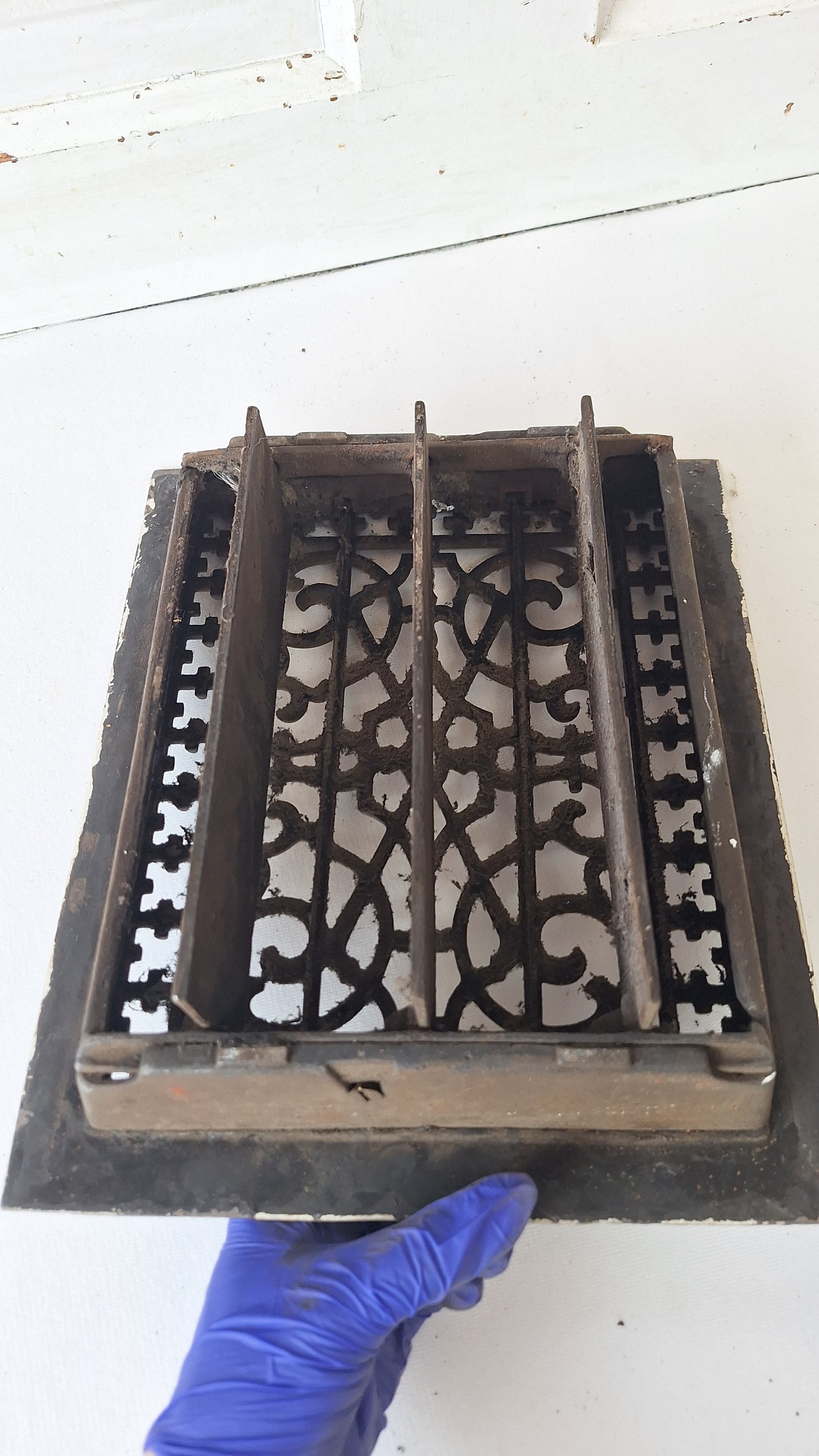 10 x 12 Ornate Cast Iron Vent Grate Cover, Working Vent Cover with Dampers