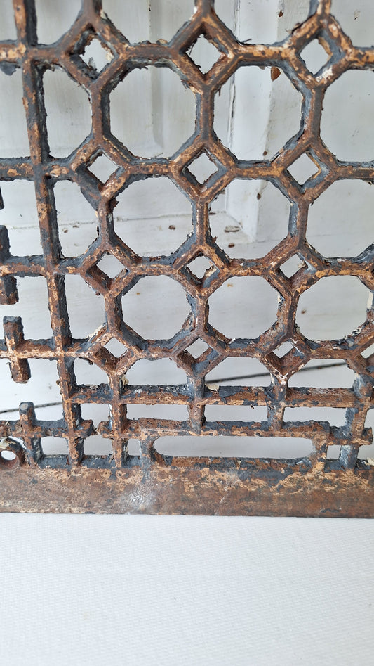 10 x 14 Antique Cast Iron Baseboard Vent, Antique Register Cover