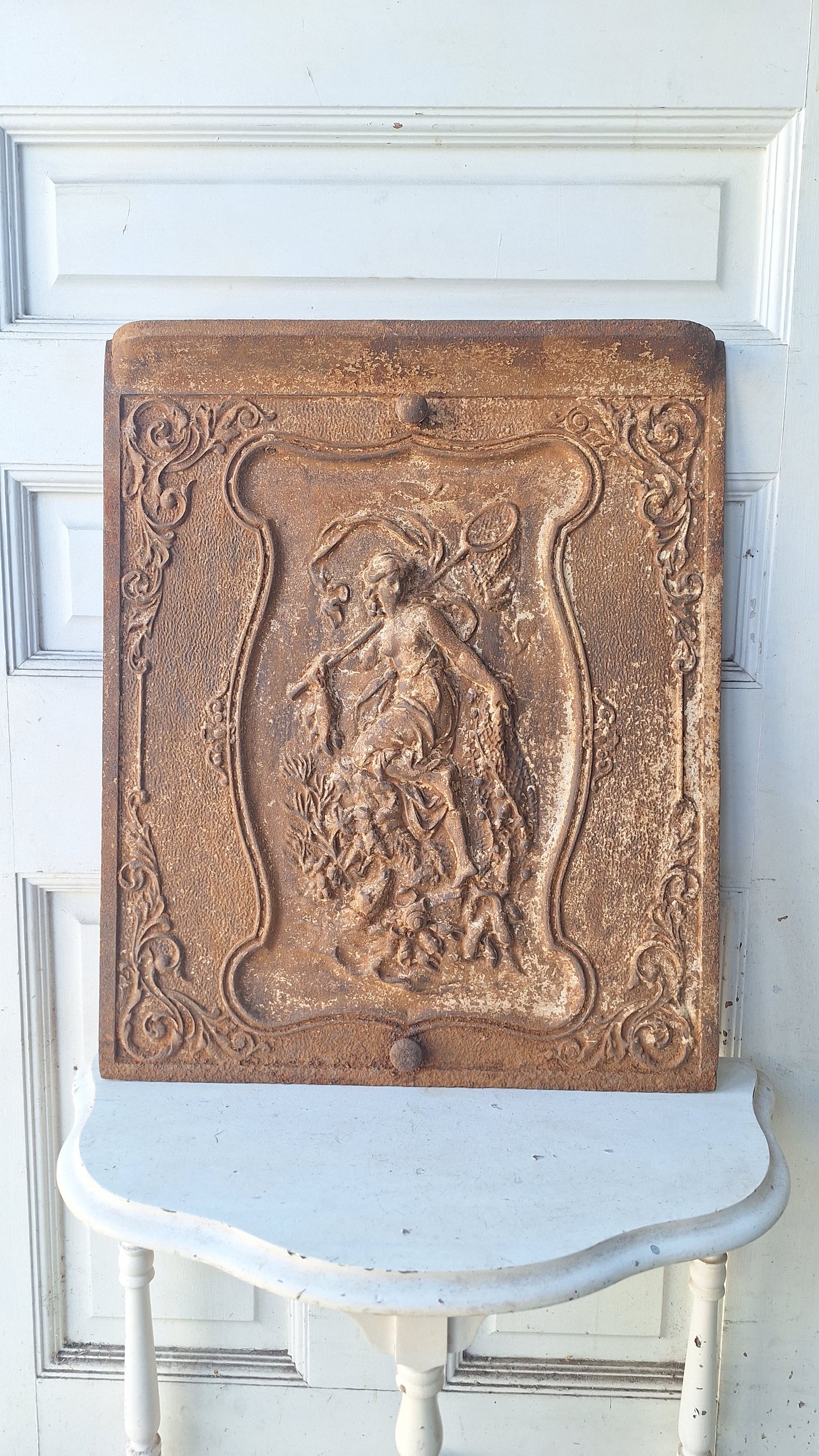 Ornate Fireplace Summer Cover, Victorian Era Seaside Motif