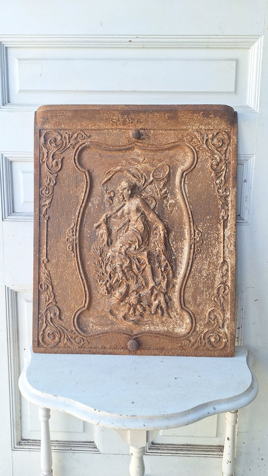 Ornate Fireplace Summer Cover, Victorian Era Seaside Motif