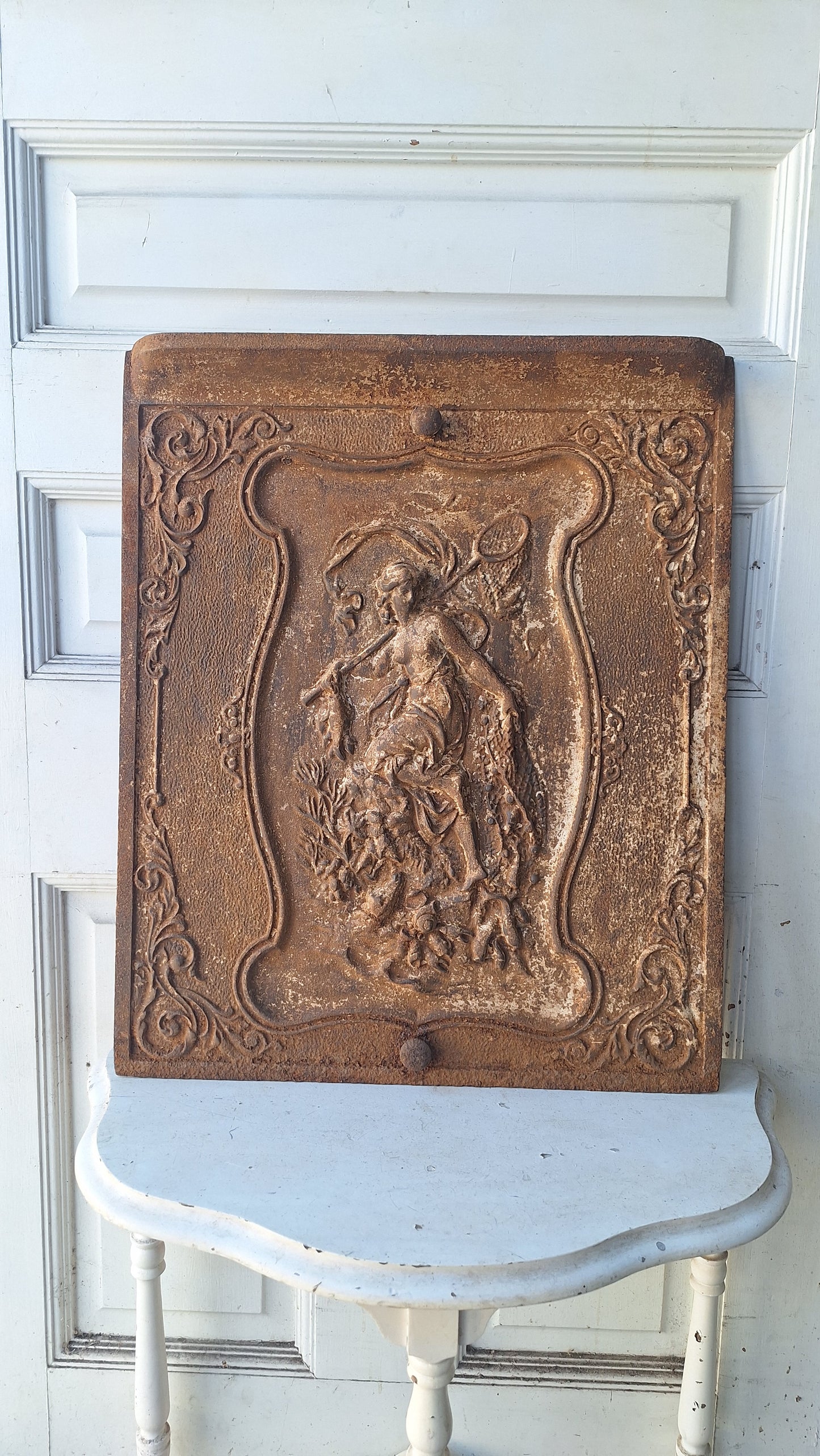Ornate Fireplace Summer Cover, Victorian Era Seaside Motif