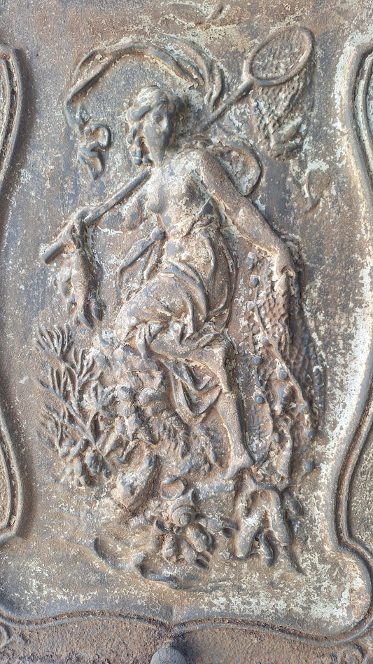 Ornate Fireplace Summer Cover, Victorian Era Seaside Motif