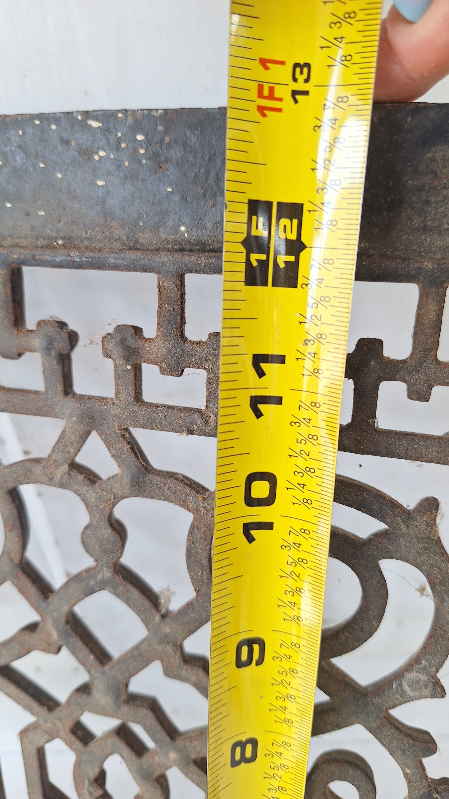 14 x 12 Antique Scroll Pattern Vent Cover, Salvaged Cast Iron Floor Grate