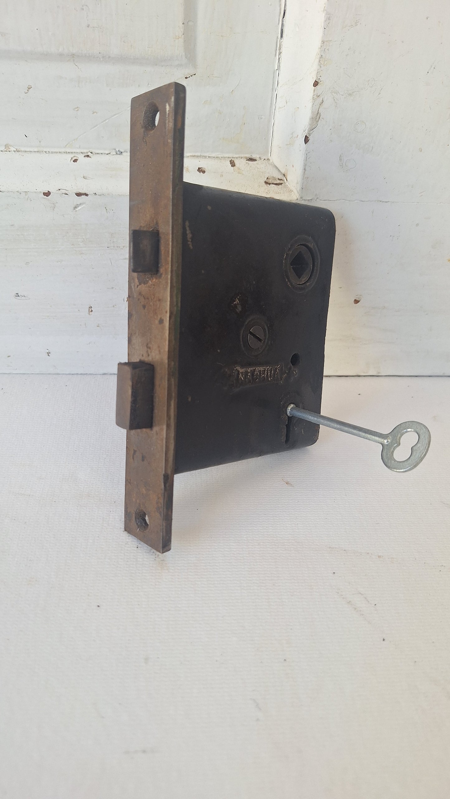 Antique Passage Door Mortise Lock with Skeleton Key
