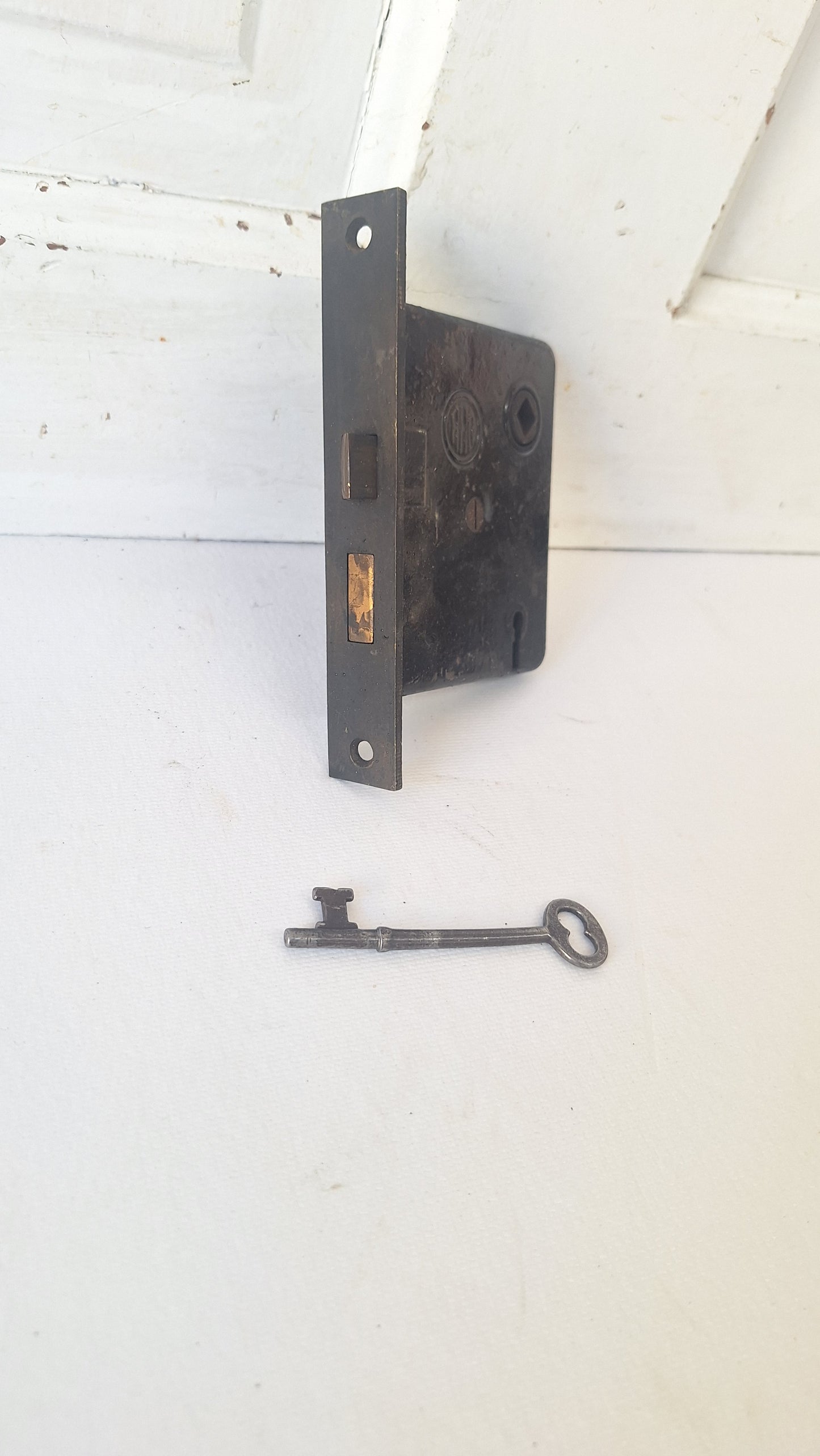 Antique Passage Door Mortise Lock with Skeleton Key