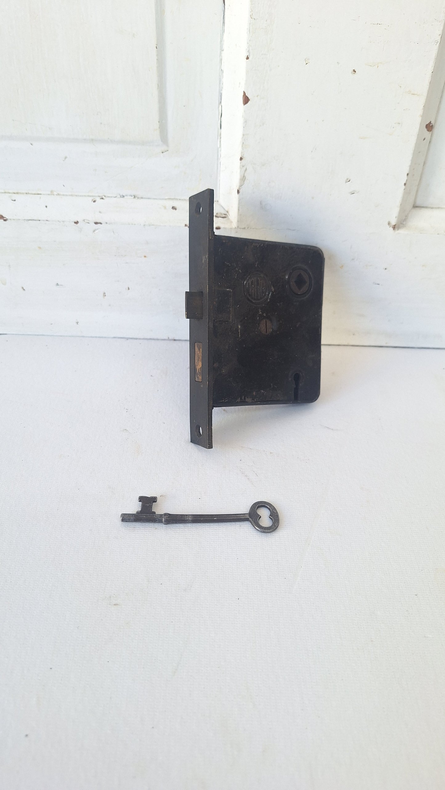 Antique Passage Door Mortise Lock with Skeleton Key