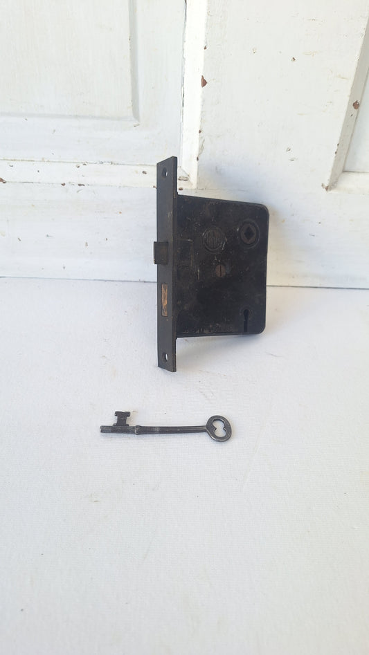 Antique Passage Door Mortise Lock with Skeleton Key