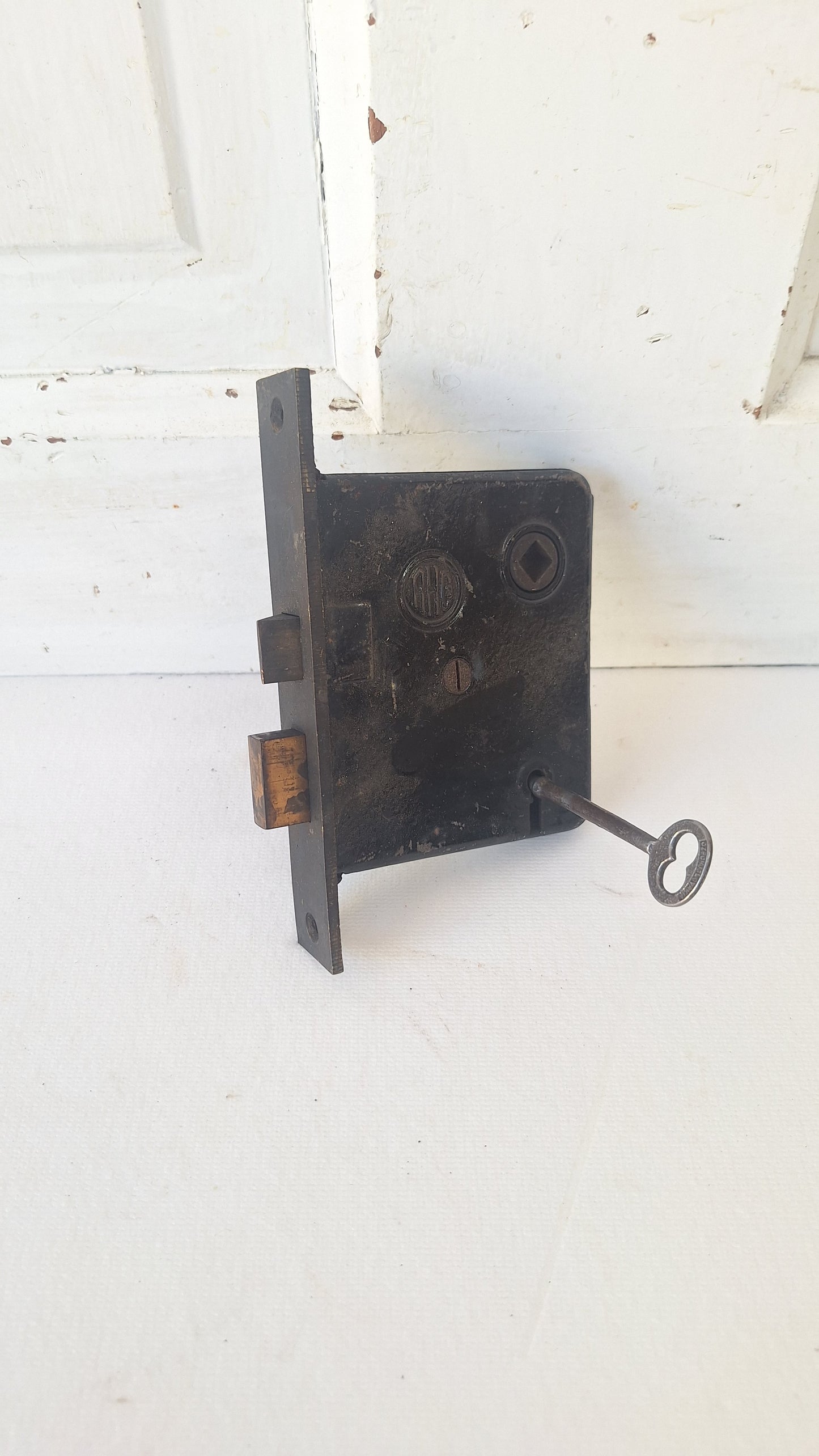 Antique Passage Door Mortise Lock with Skeleton Key