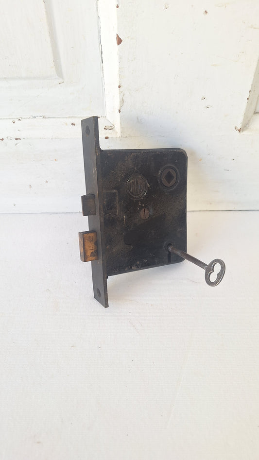 Antique Passage Door Mortise Lock with Skeleton Key