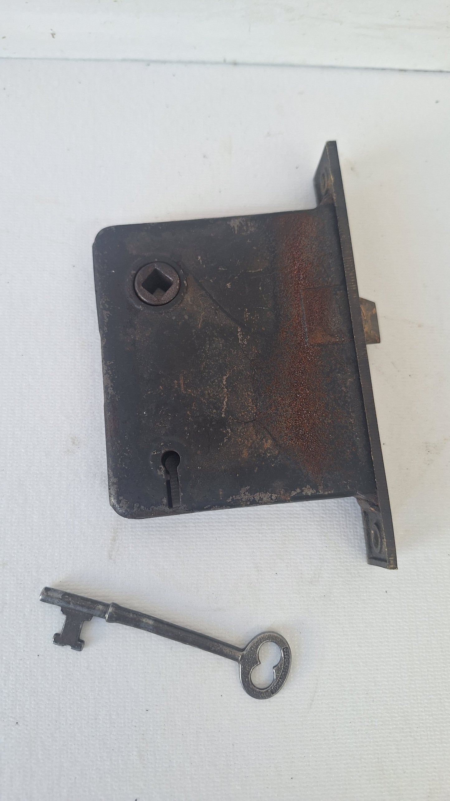 Antique Passage Door Mortise Lock with Skeleton Key